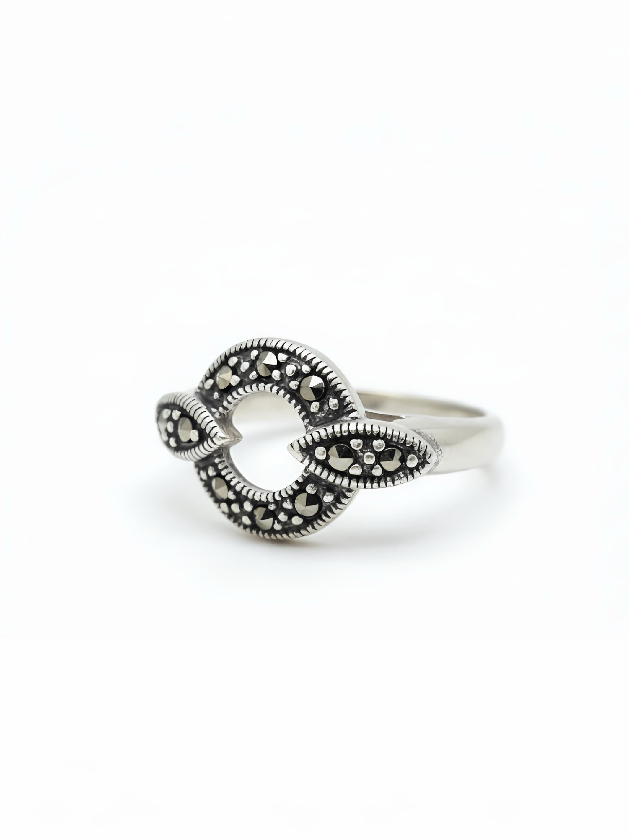 Marcasite Twist Pure Silver Ring