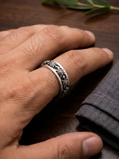 Tortoise Pure Silver Men’s Ring