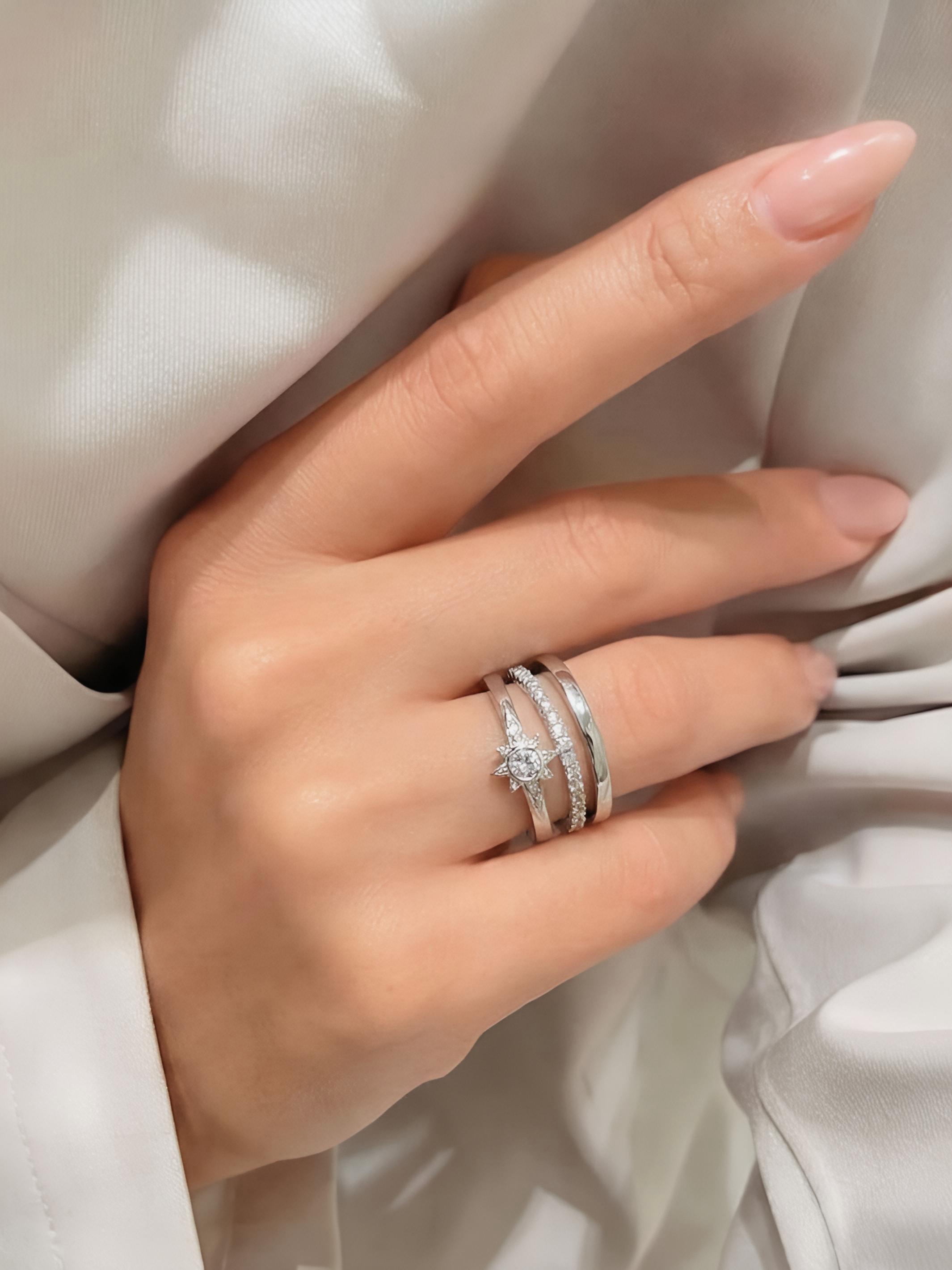 Pure Silver Multilayer  Ring