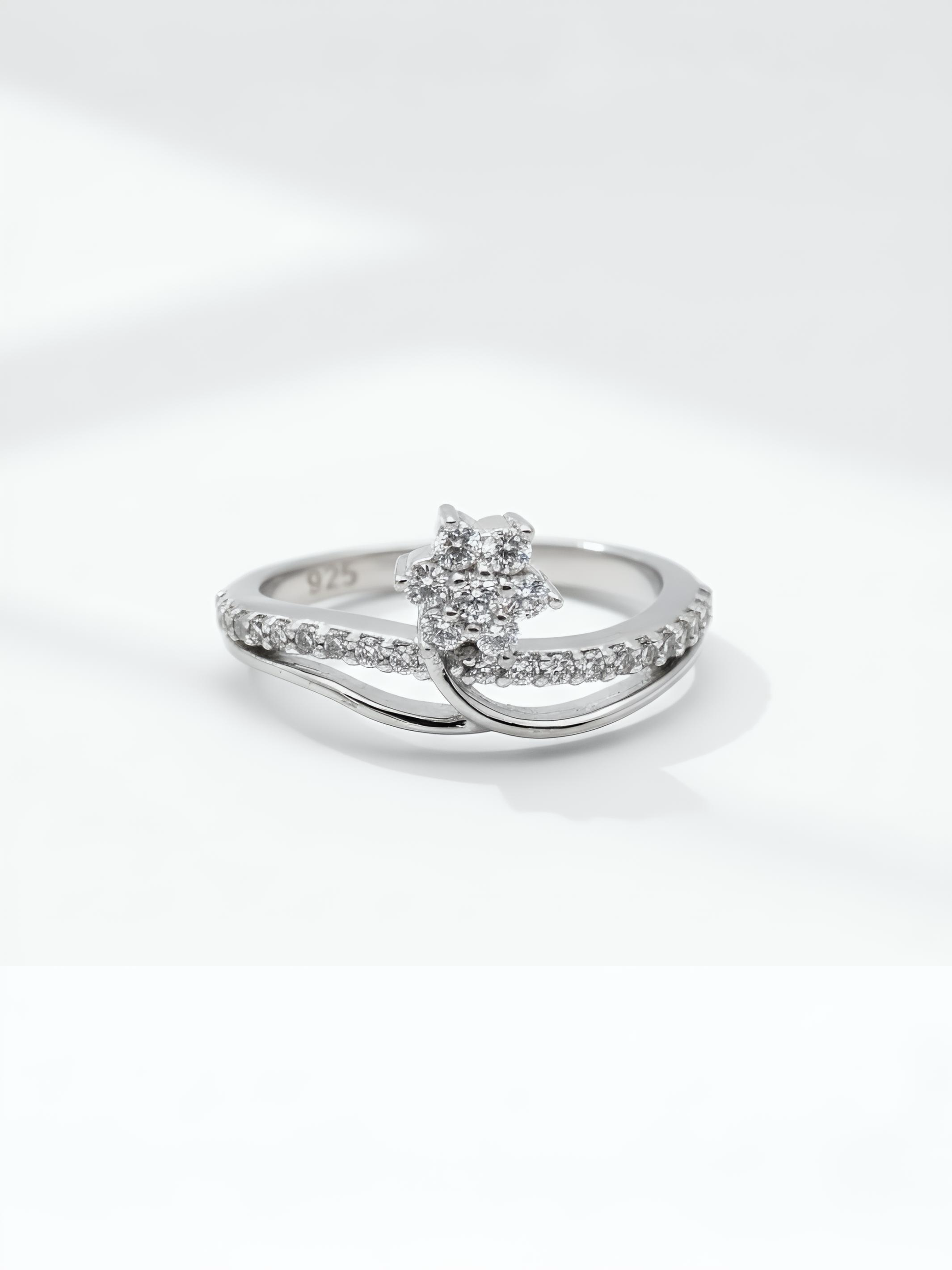 Pure Silver Flower Ring