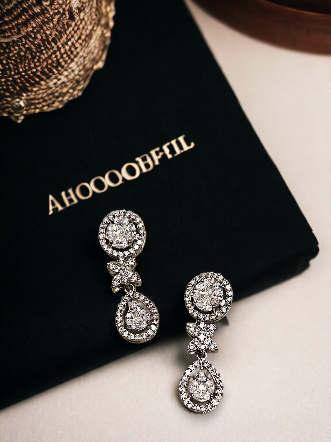 Pear & Round Old Miner Dangle Earring - PSA Jewels