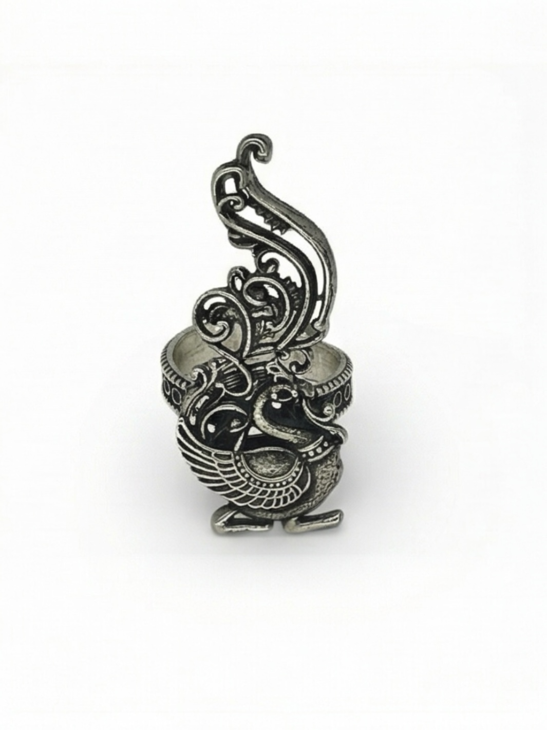 Pure Silver Peacock Ring