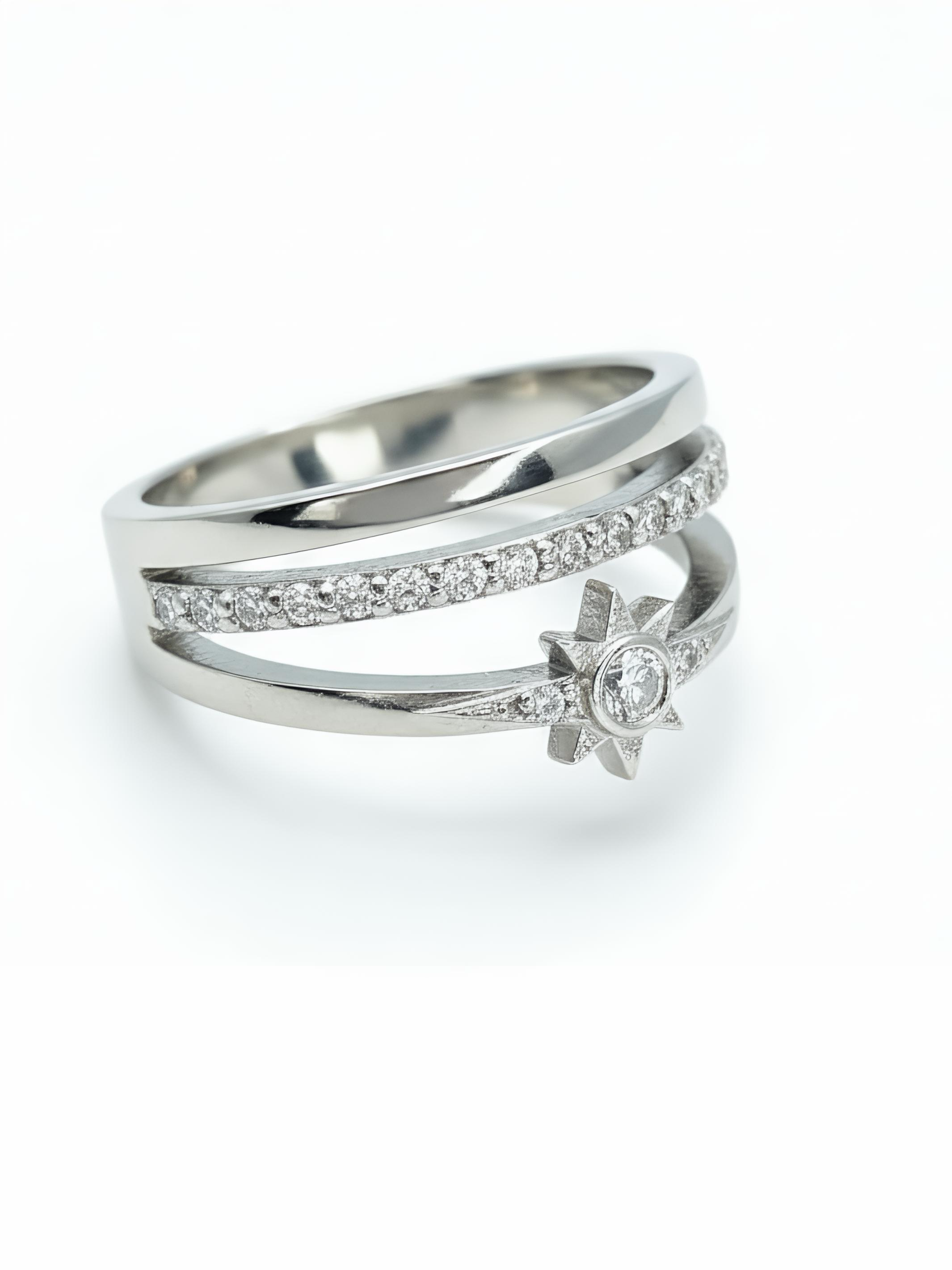 Pure Silver Multilayer  Ring