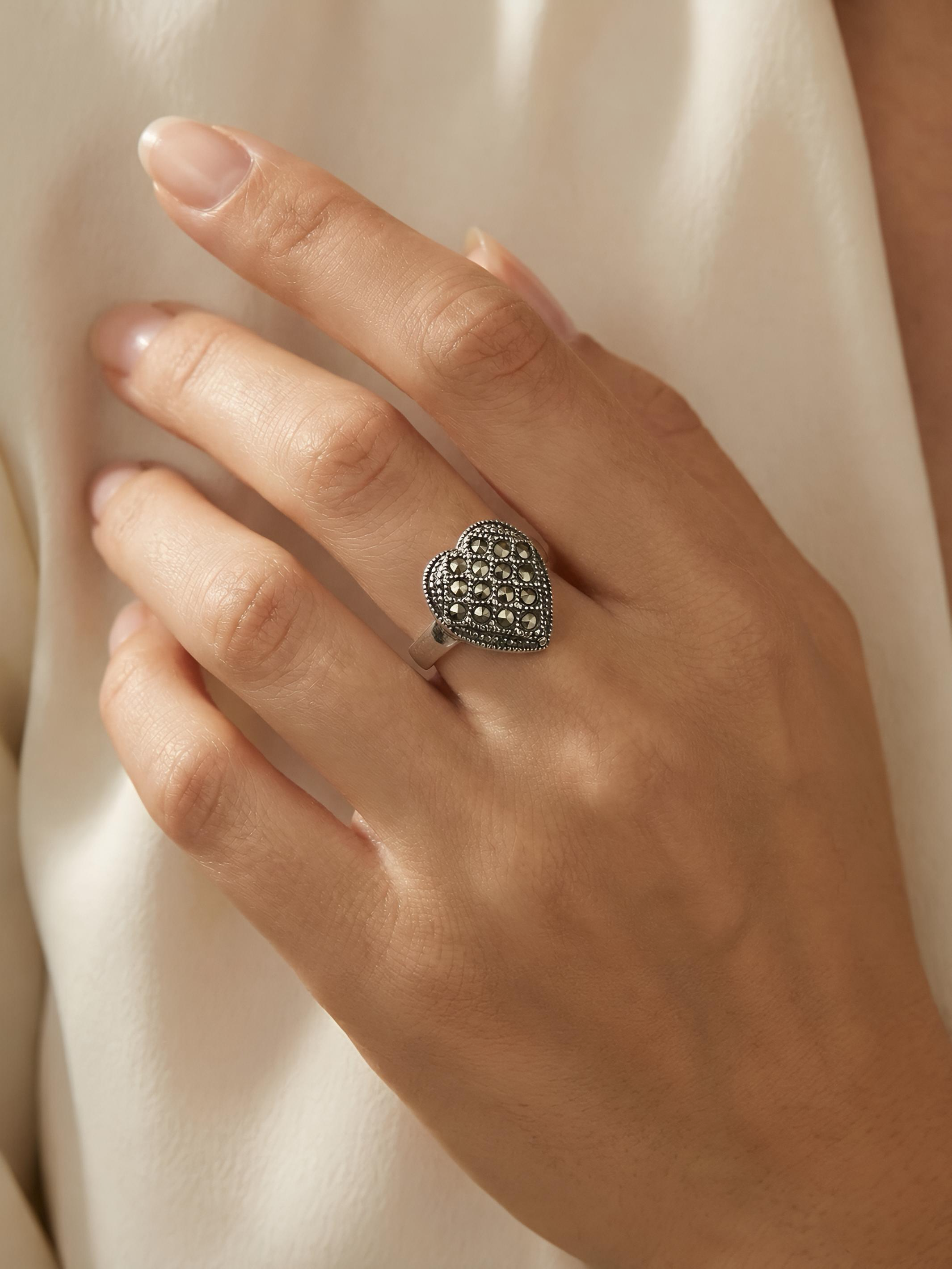 Heart Pure Silver Ring