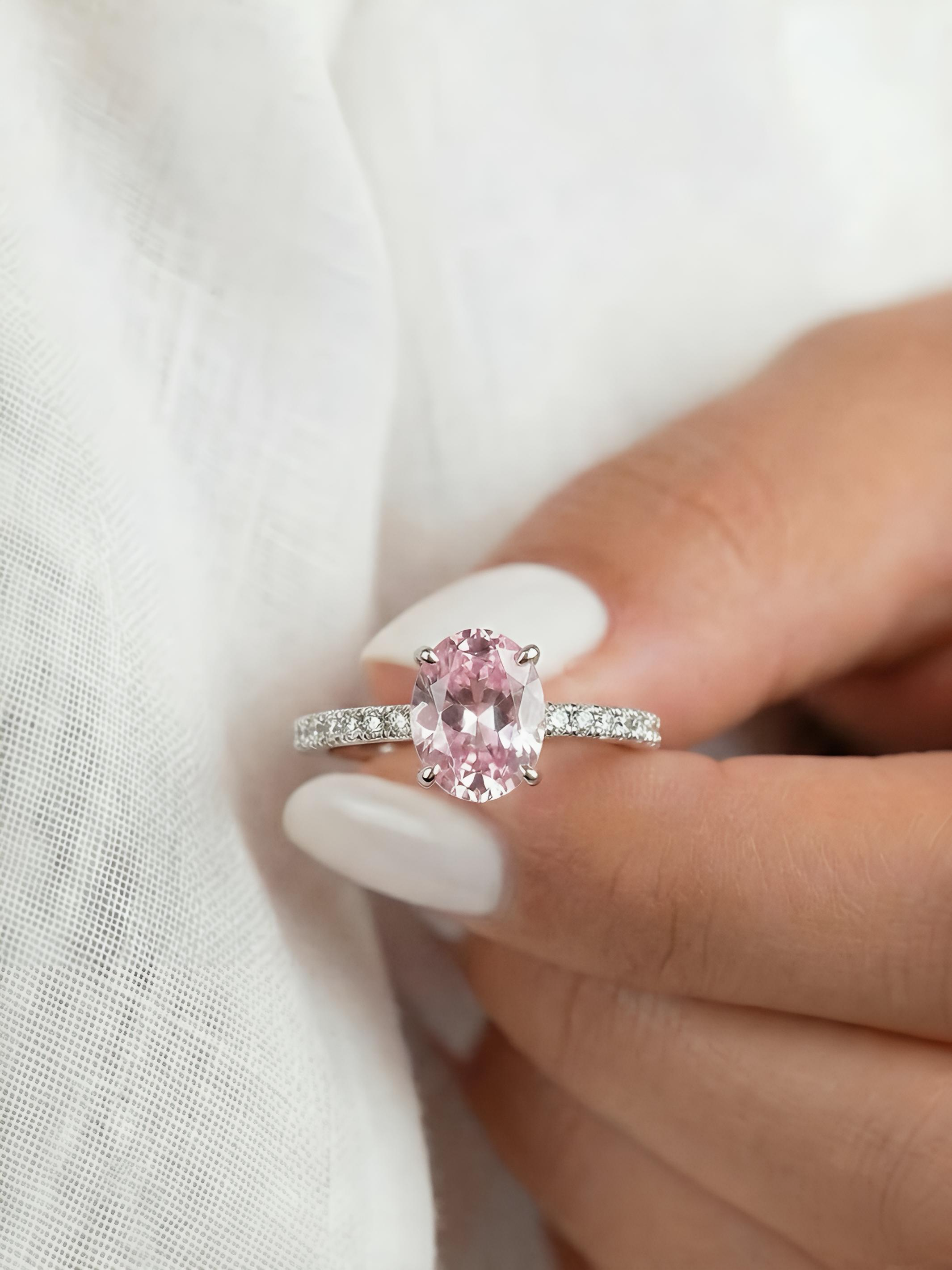 Pure Silver Purple Sapphire Ring