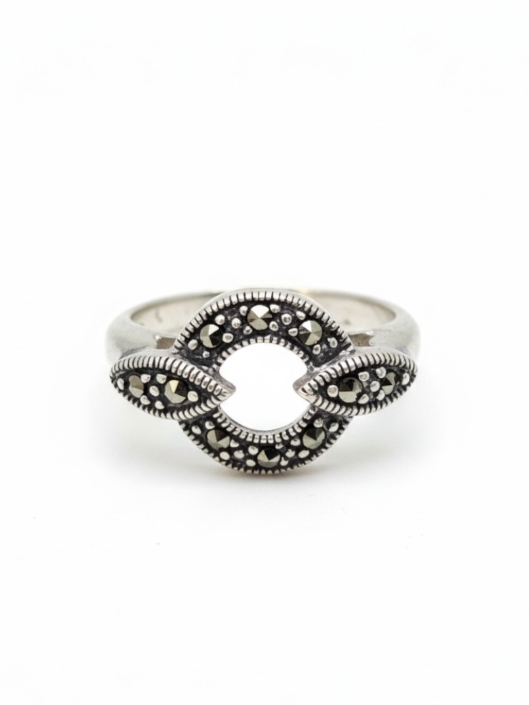 Marcasite Twist Pure Silver Ring