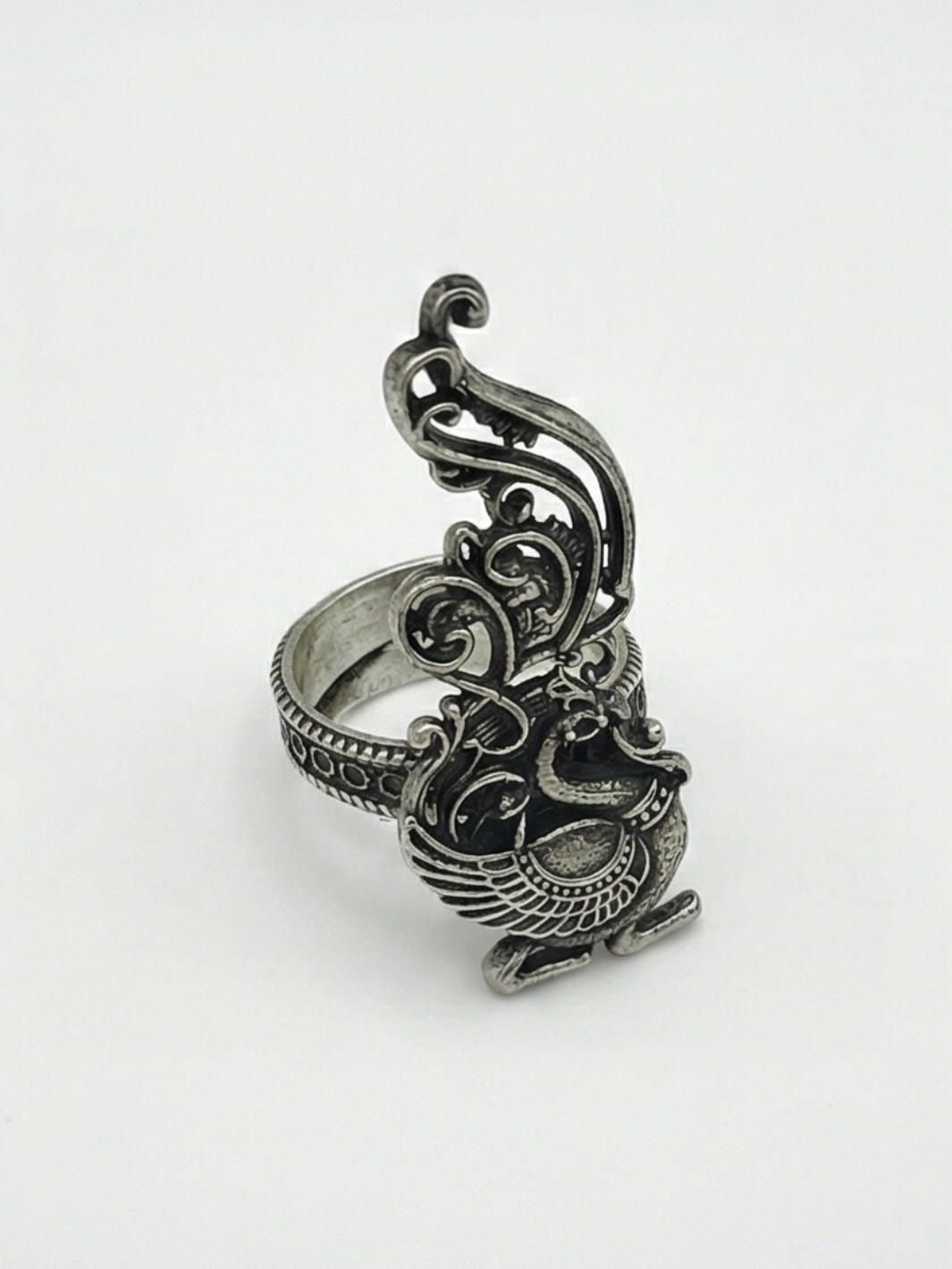 Pure Silver Peacock Ring