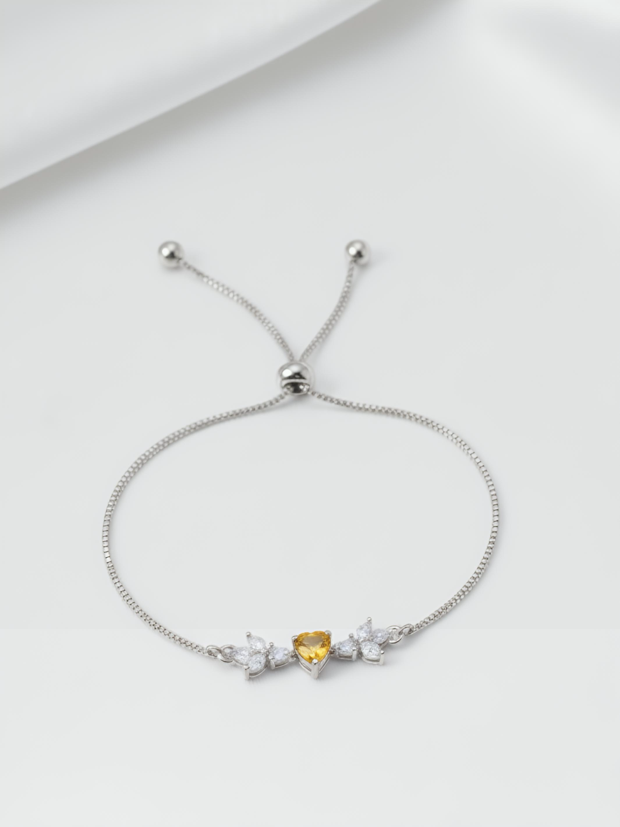 Yellow Bits of Bloom Pure Silver Bracelet