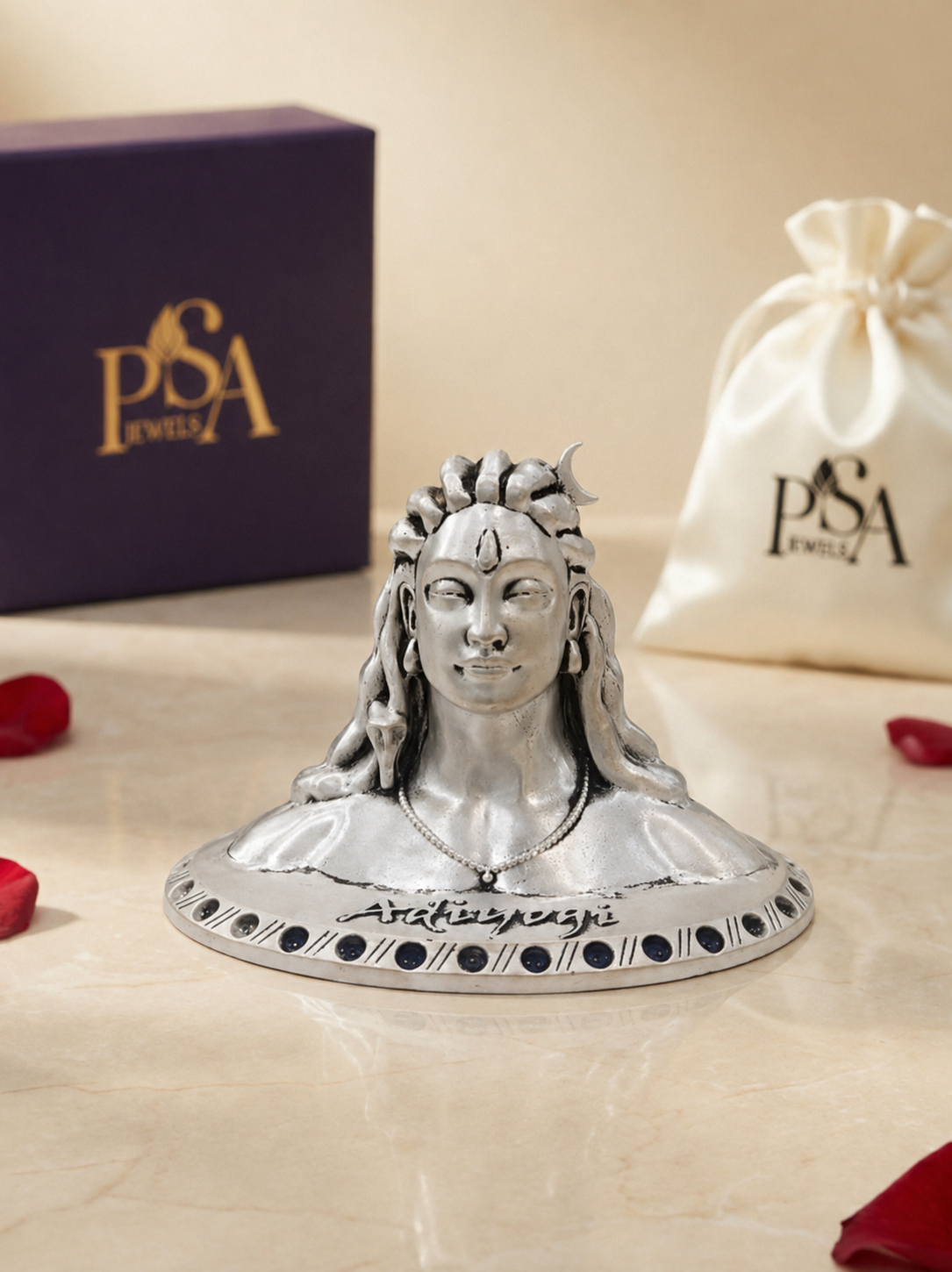 Pure Silver Antique Adiyogi Idol