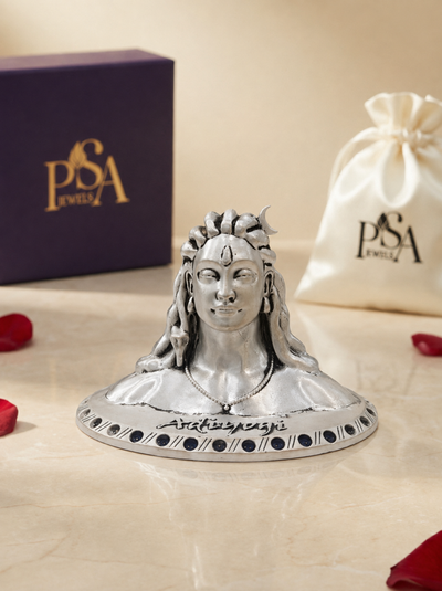 Pure Silver Antique Adiyogi Idol