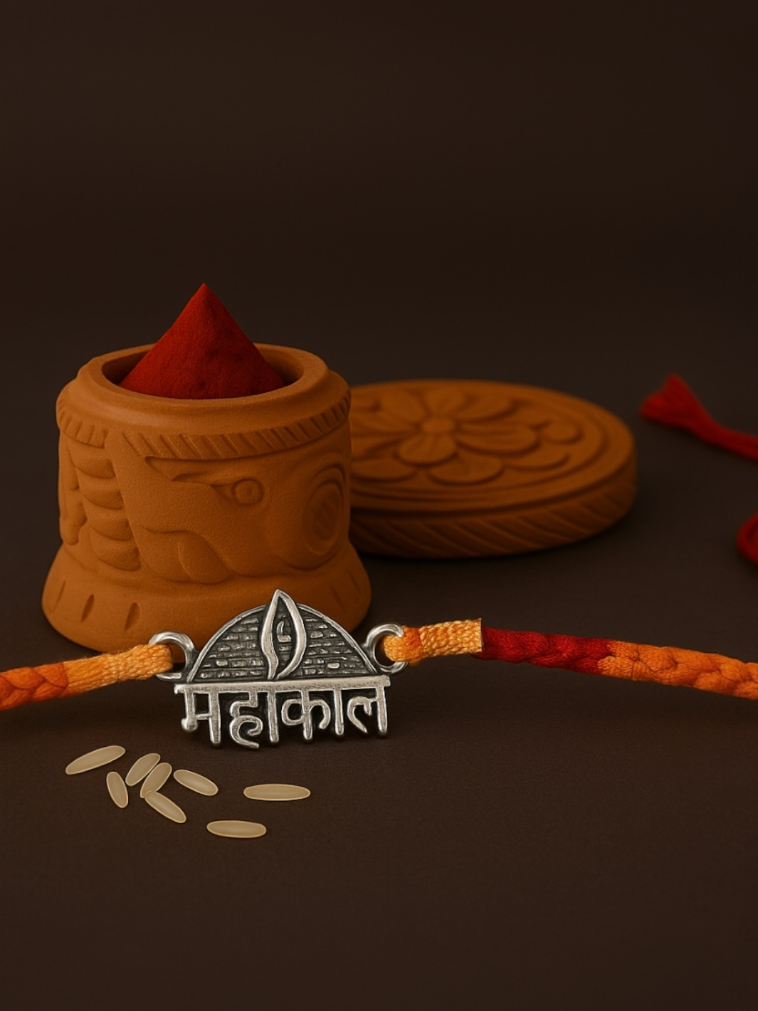 Auspicious Silver Mahakal Rakhi