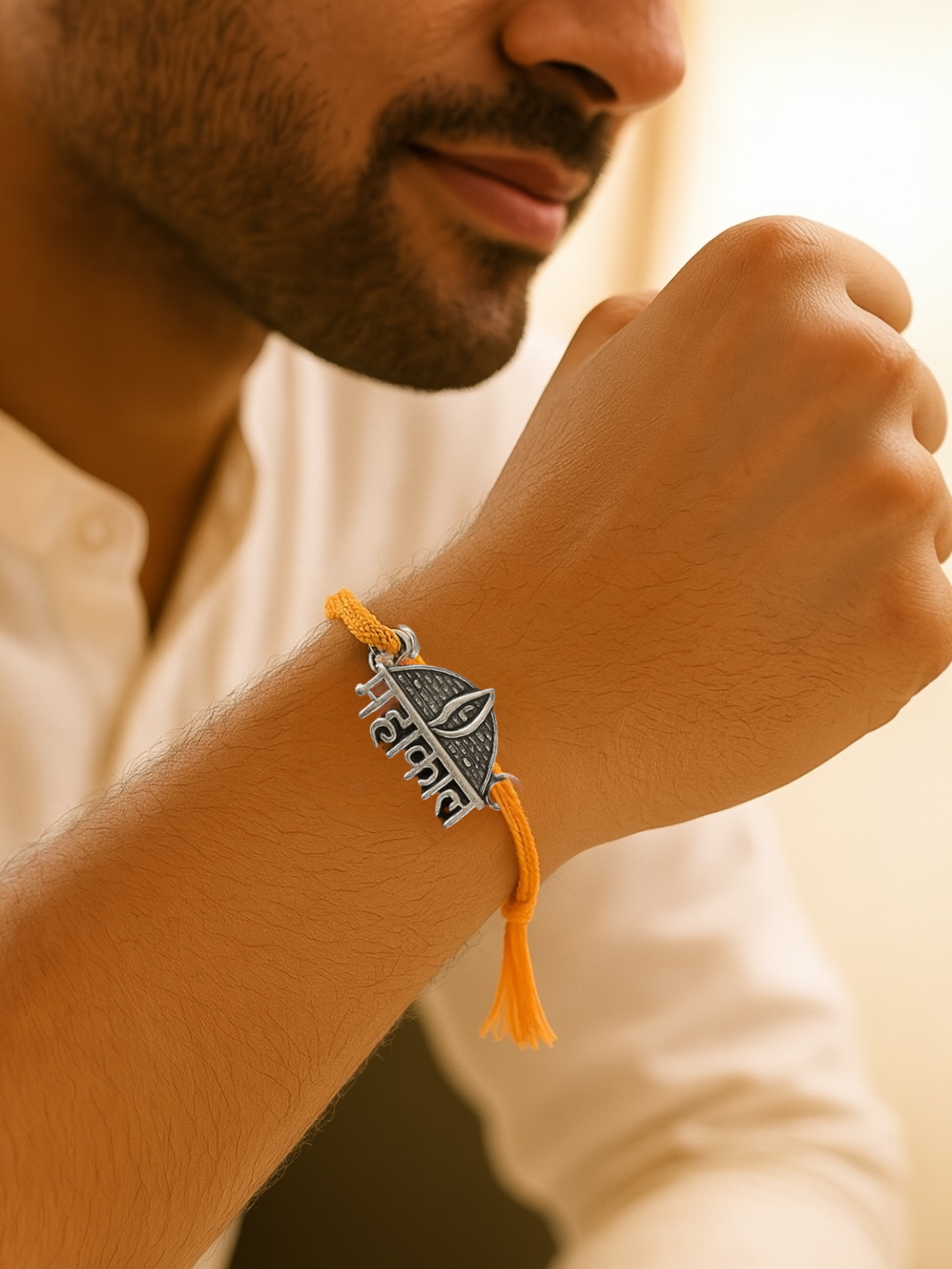 Auspicious Pure 92.5 Silver Mahakal Rakhi