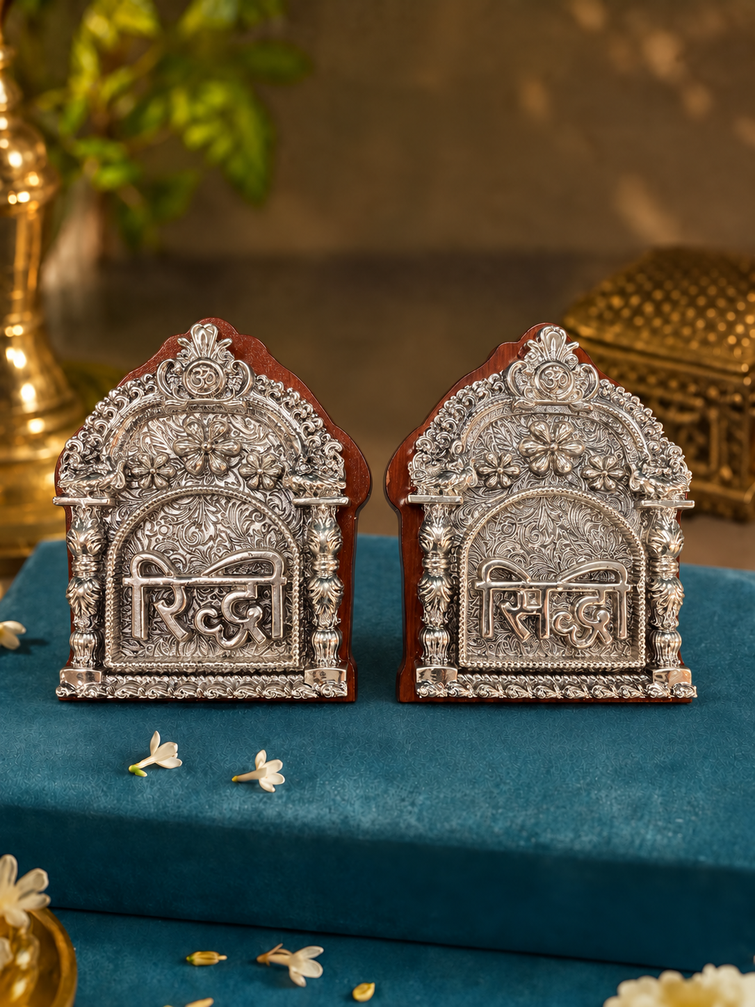 Pure 999 Antique-Finish Silver Riddhi–Siddhi pair