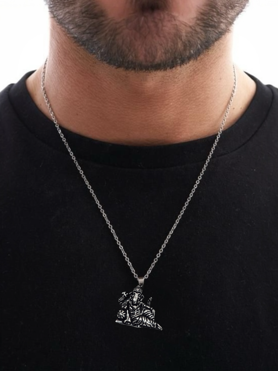 Mini Ganesha Silver Pendant with chain - PSA Jewels