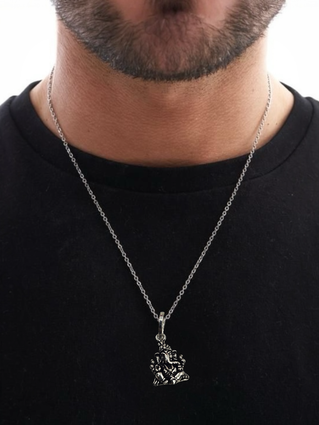 Ganesha Silver Pendant with chain - PSA Jewels