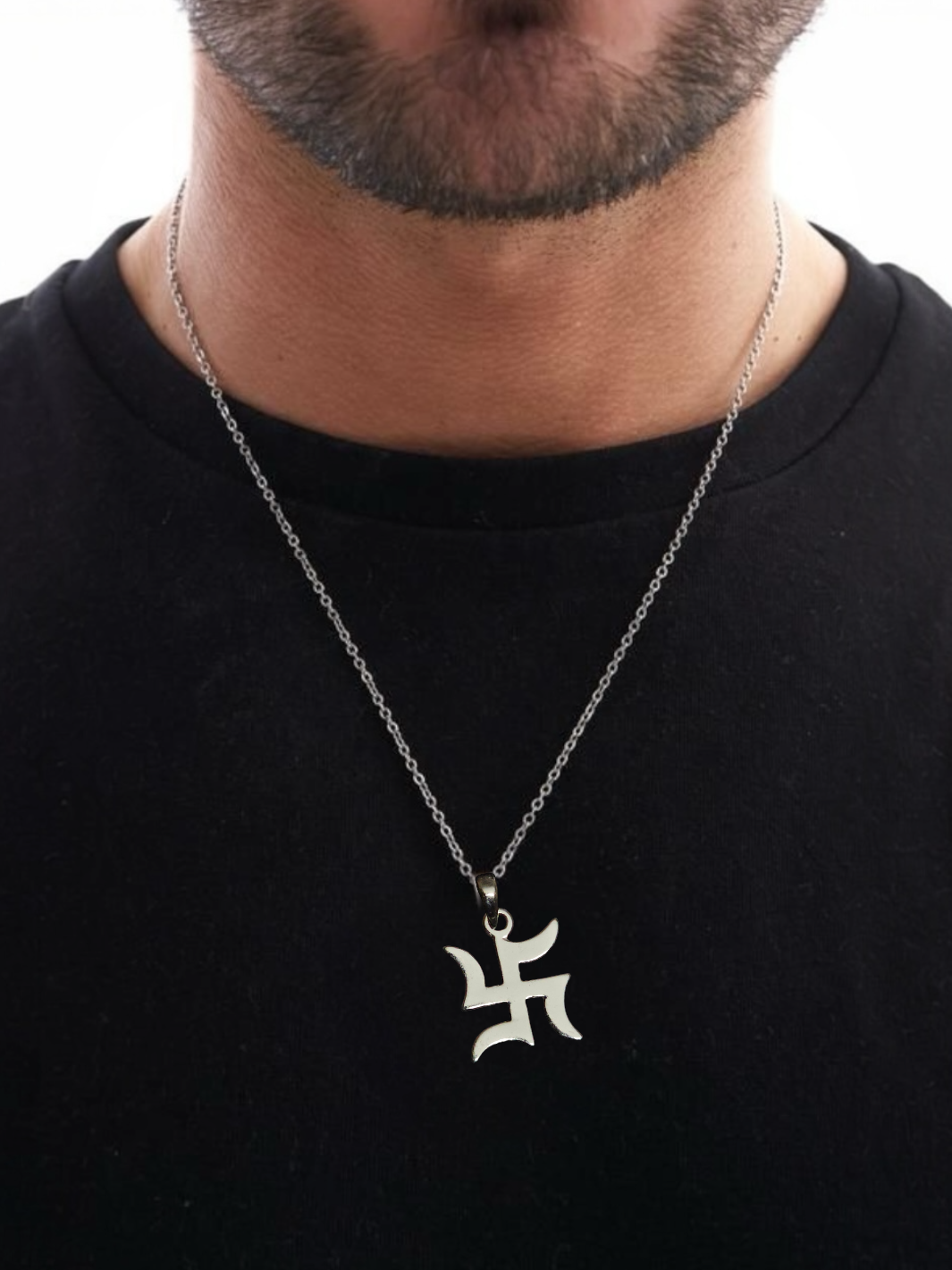 Swastik Symbol Silver Pendant with chain - PSA Jewels