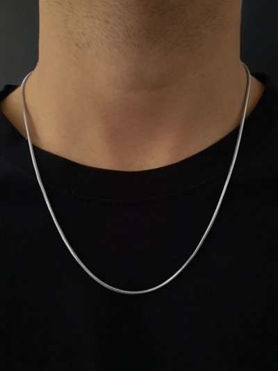 Pure Silver Snake Design Foxtail Chain