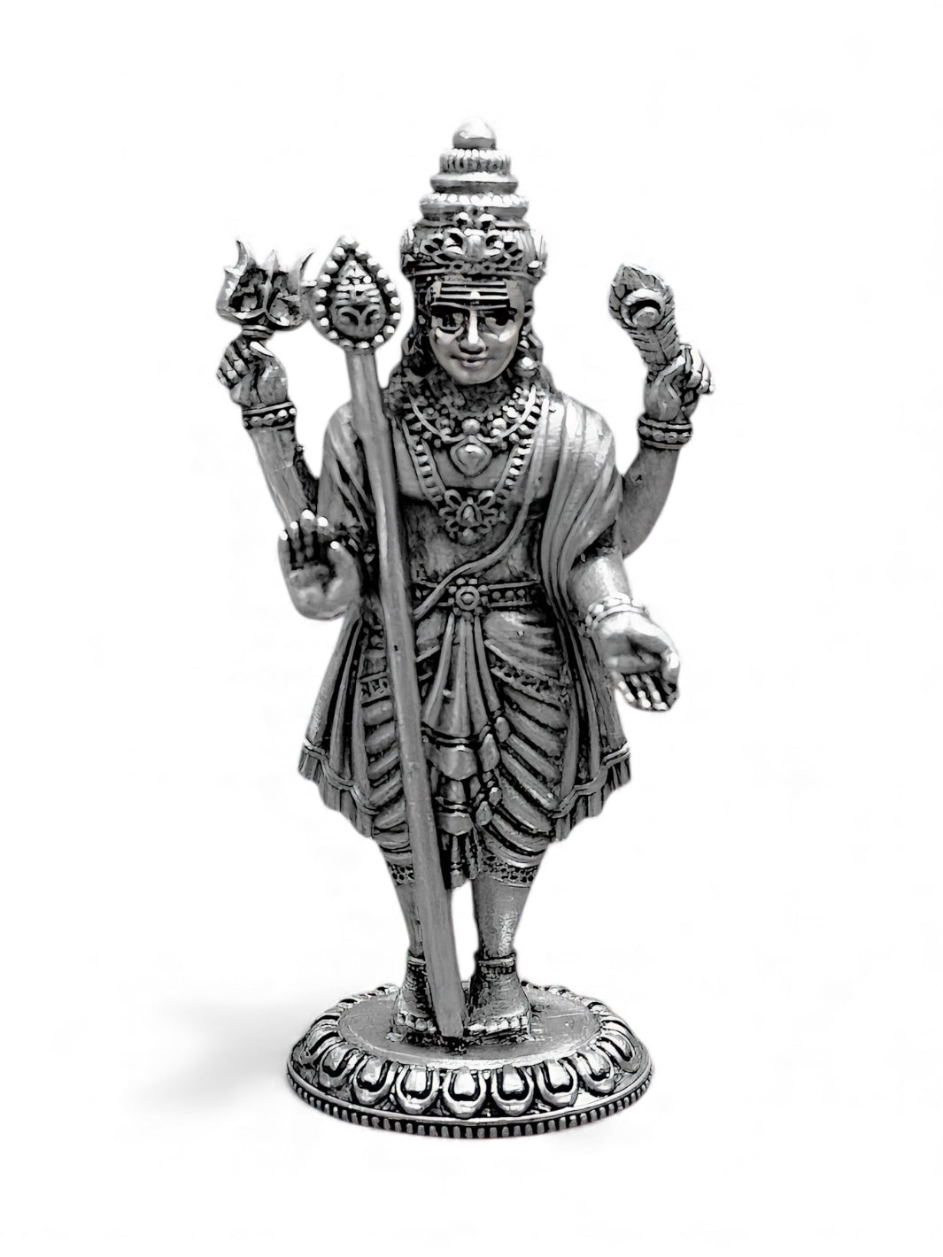 Pure Silver Antique Lord Kartikeya Idol