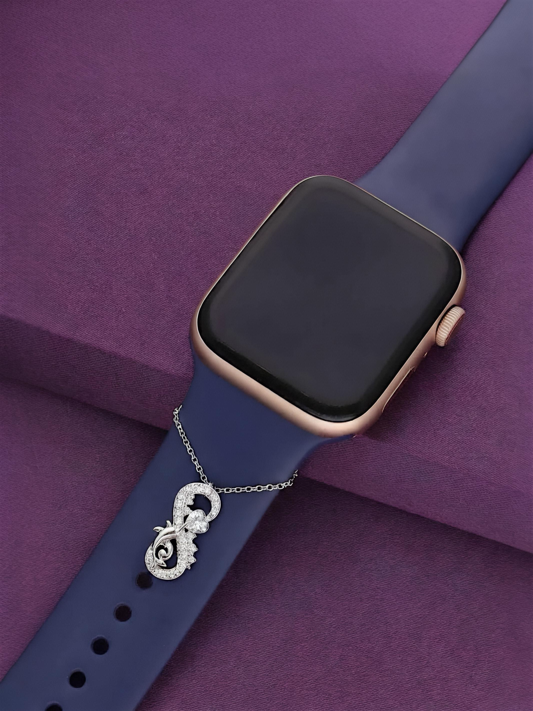 Sparkling Infinity Heart Pure Silver Watch Charm