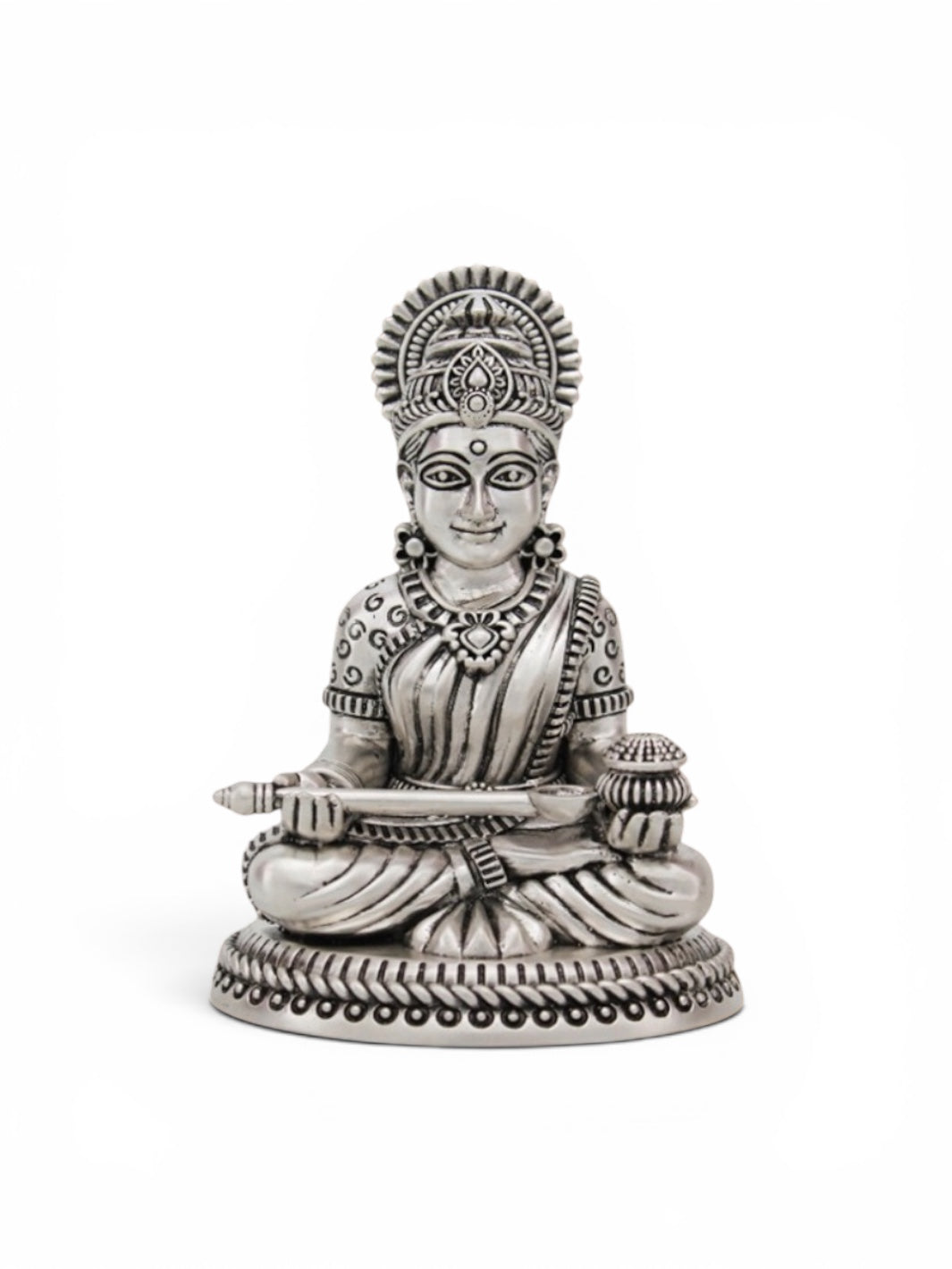Pure Antique Finish Silver Annapurna Devi Idol