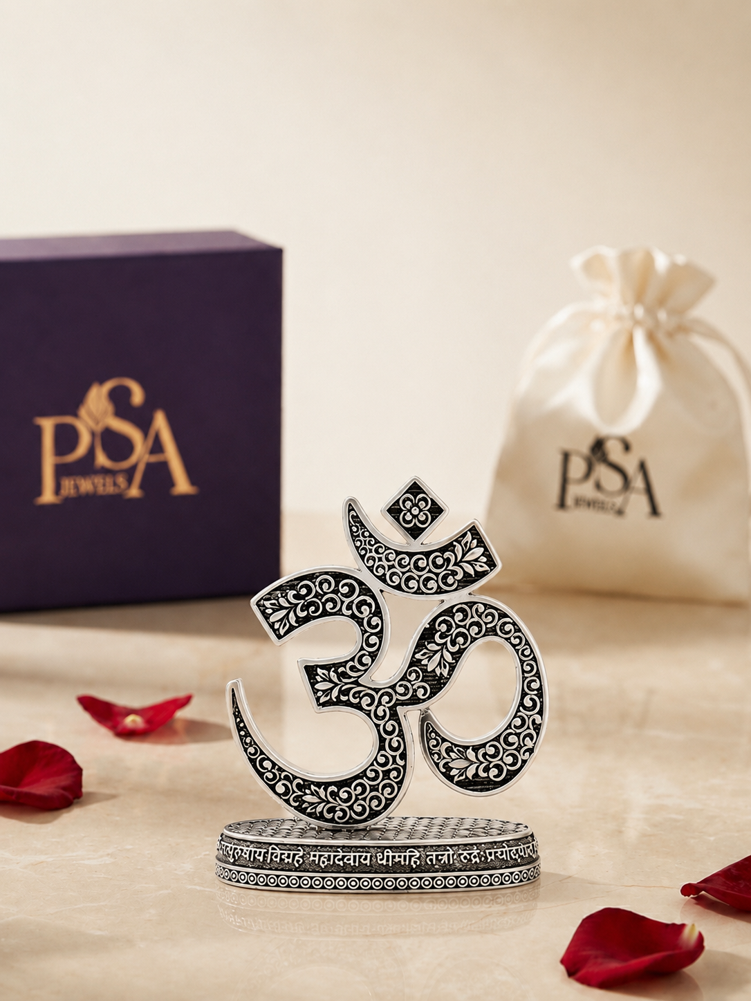 Pure Silver Antique OM Mantra symbol