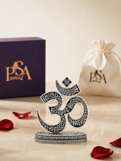 Pure Silver Antique OM Mantra symbol
