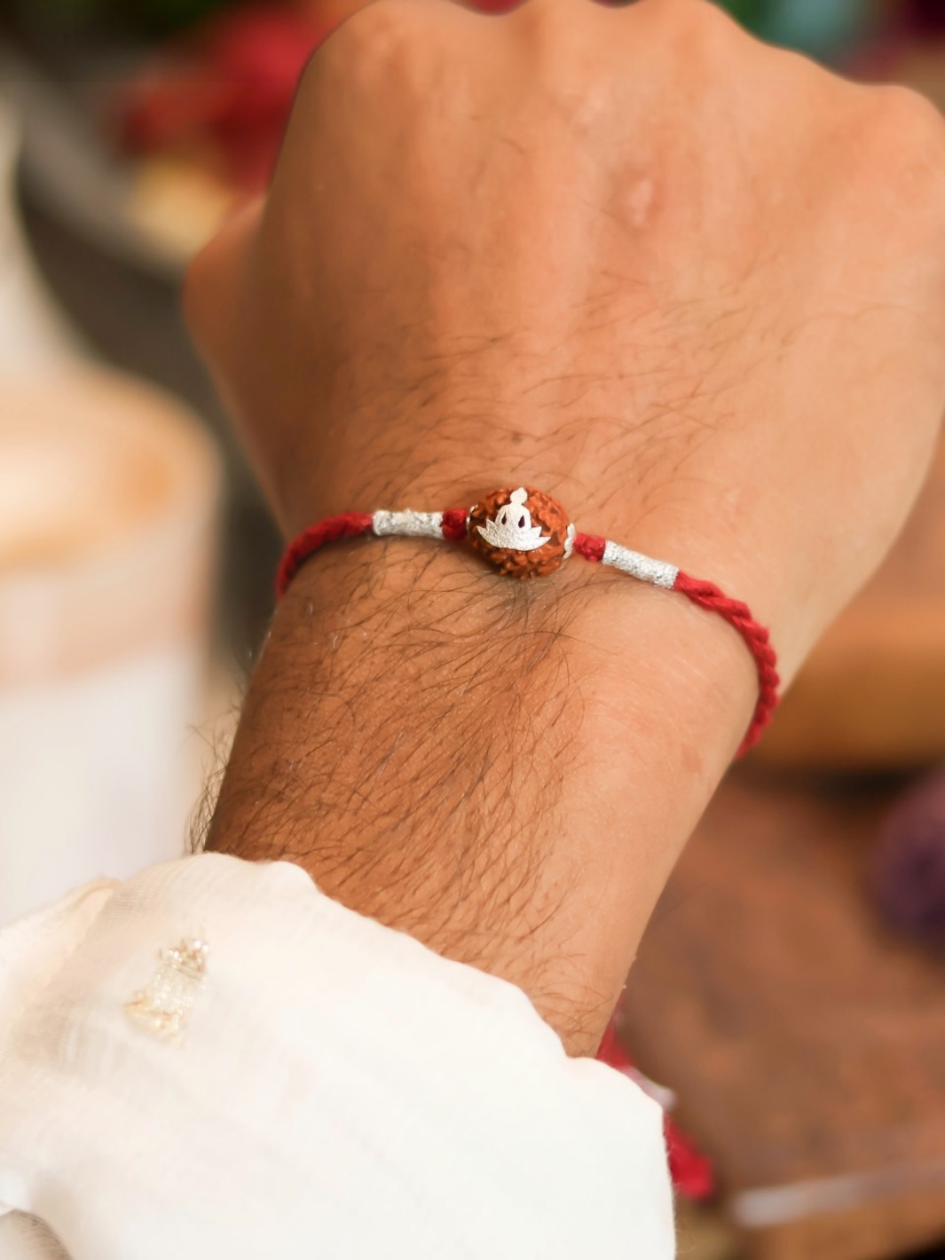 RudraBuddh Rudraksha Pure 92.5 Silver Moli Rakhi