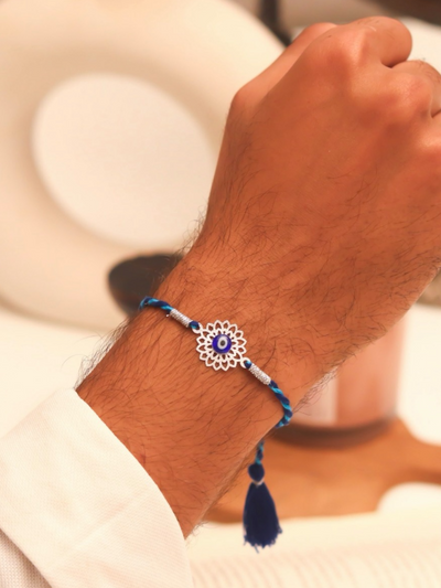 Evil eye 92.5 Pure Silver Rakhi