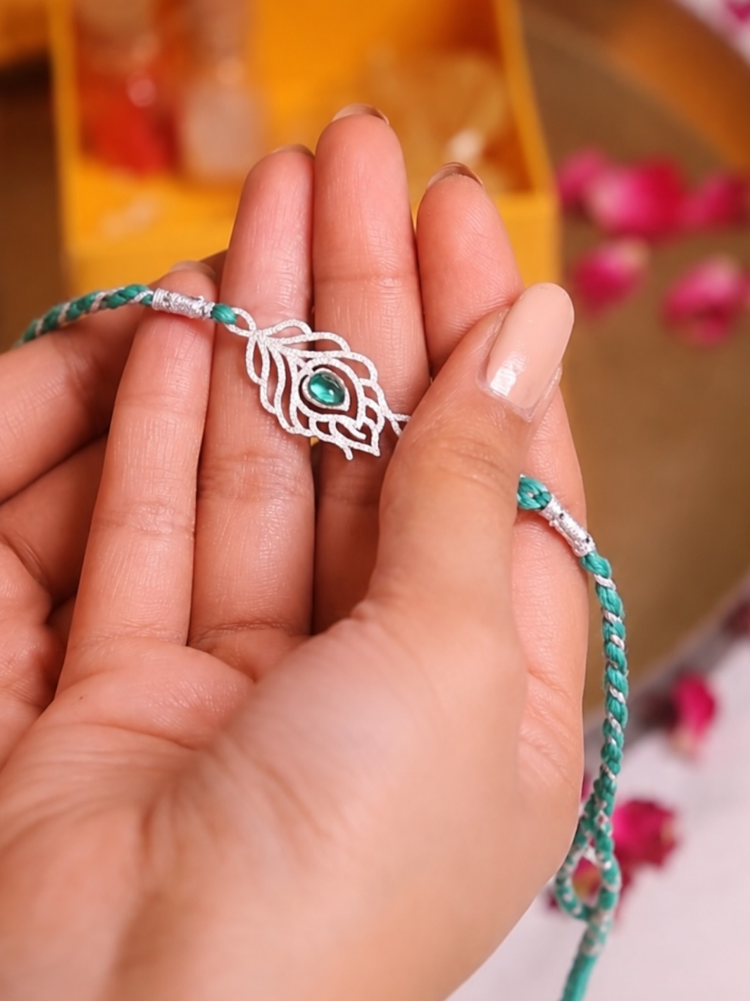 Auspicious Krishna’s Grace 92.5 Pure Silver Rakhi