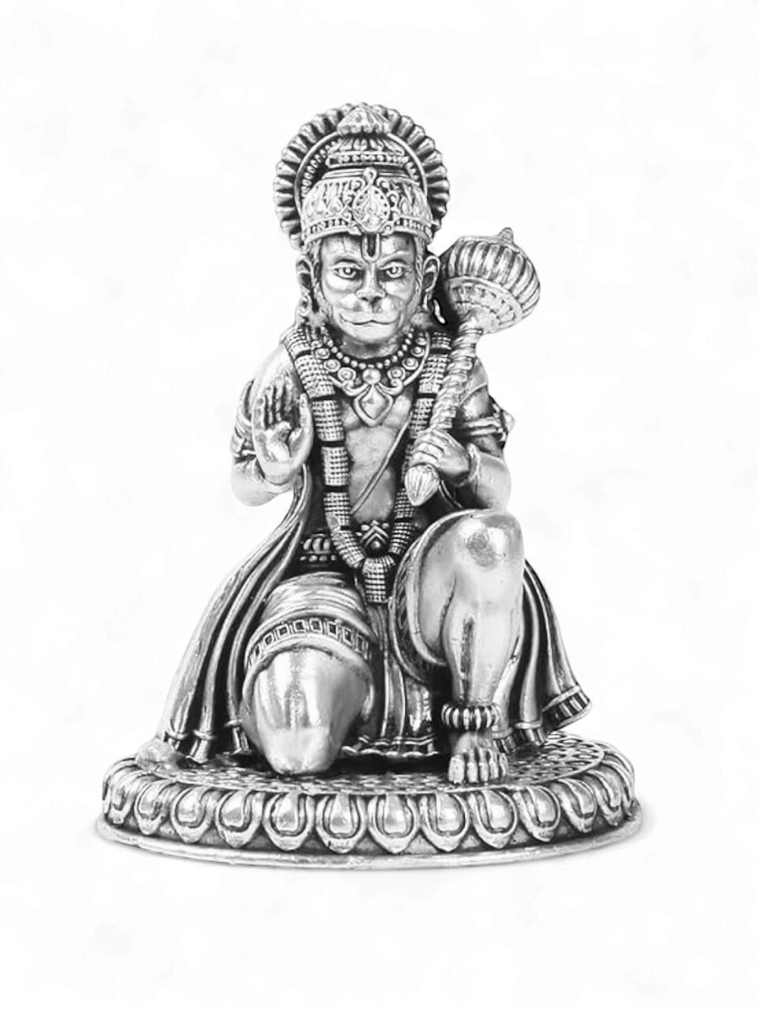 Pure Silver Antique Finish Lord Hanuman Idol