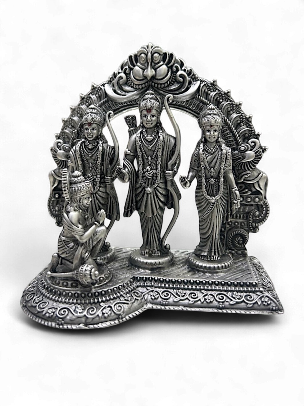 Pure Silver Ram Darbar Antique Finish Idol