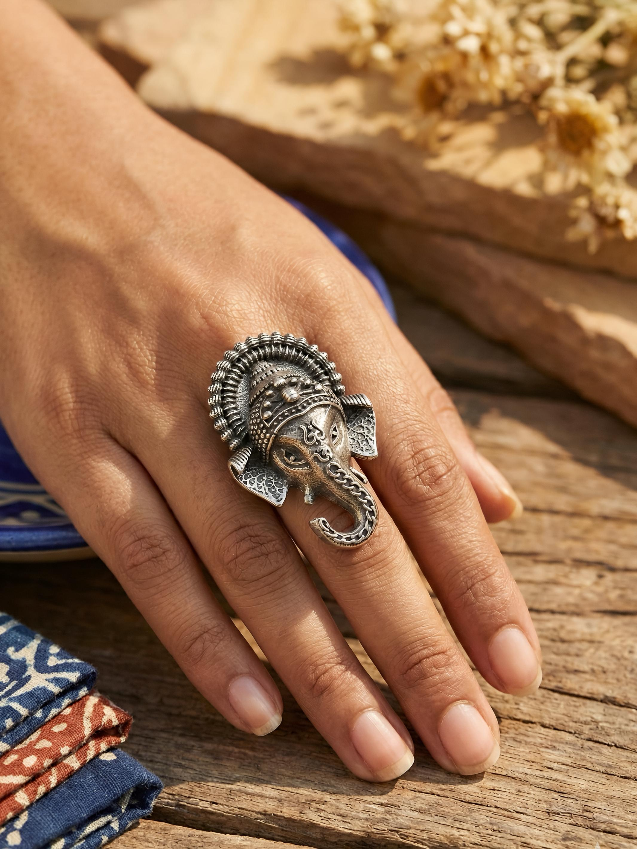 Pure Silver Ganesha Ring