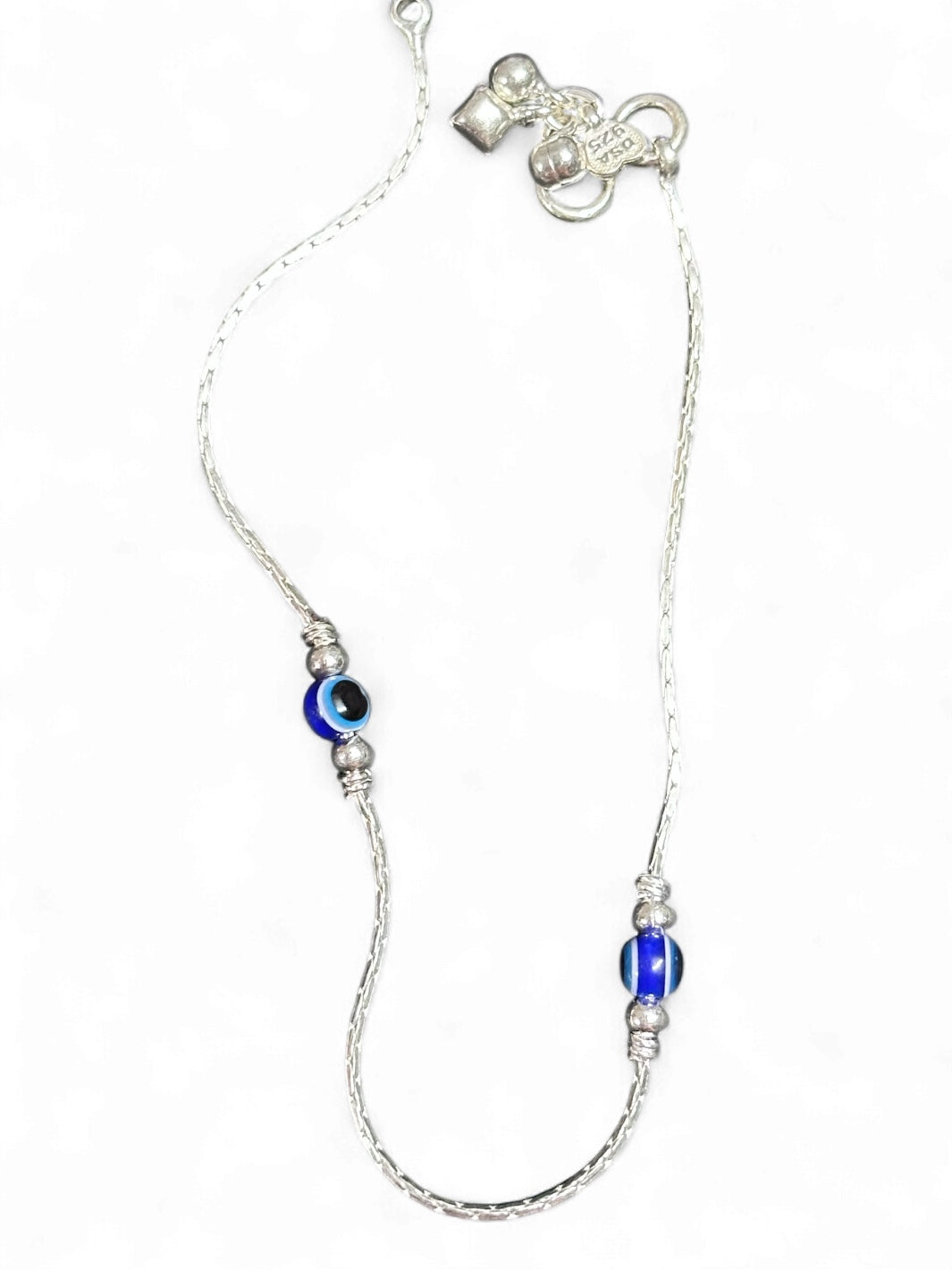 Evil Eye Pure Silver Anklet/ Payal Pair