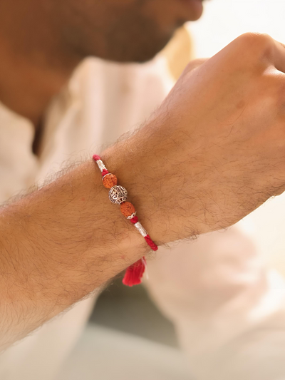 Shiva OM Sutra Pure 92.5 Silver Rakhi