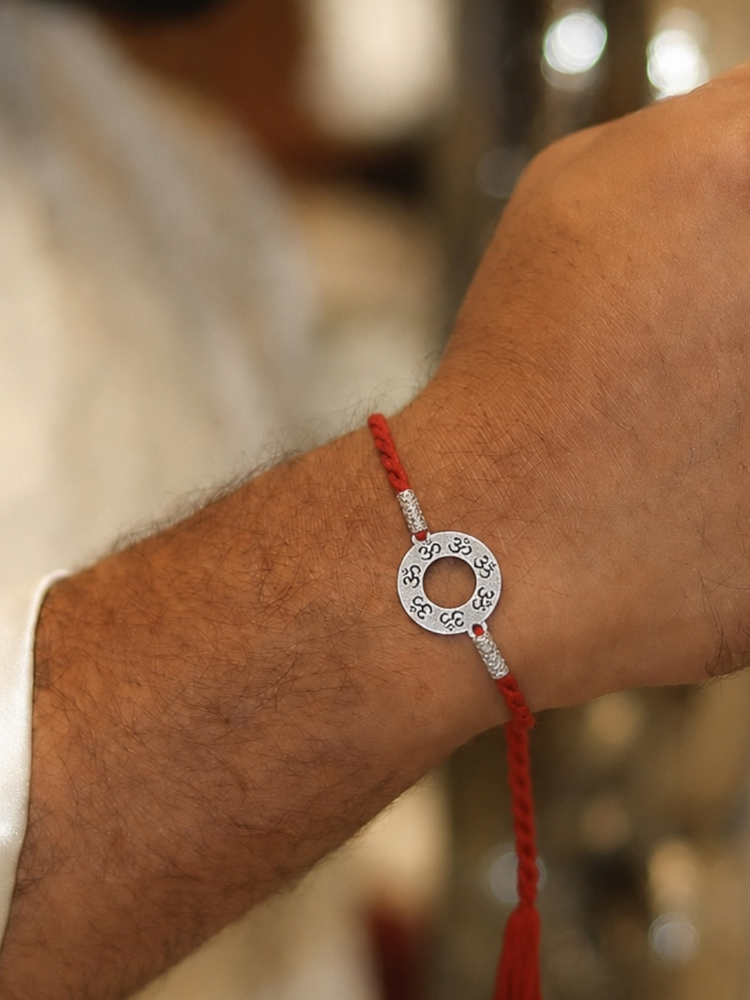 Divine Om Energy Pure 92.5 Silver Rakhi