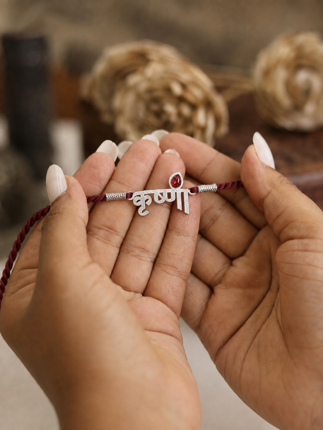 Auspicious Pure Silver Krishna Rakhi
