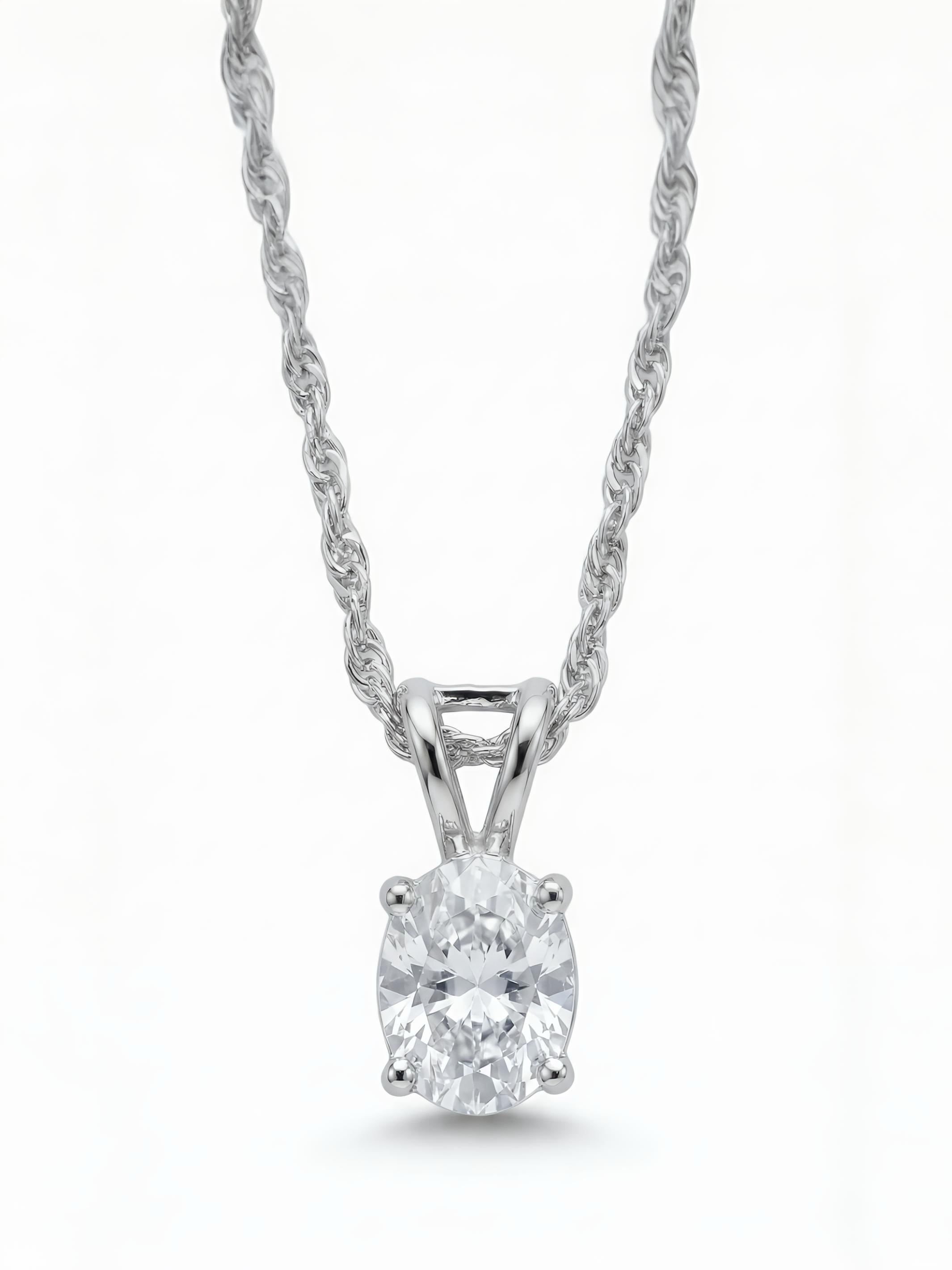 Sterling Silver Small Round Solitaire Pendant