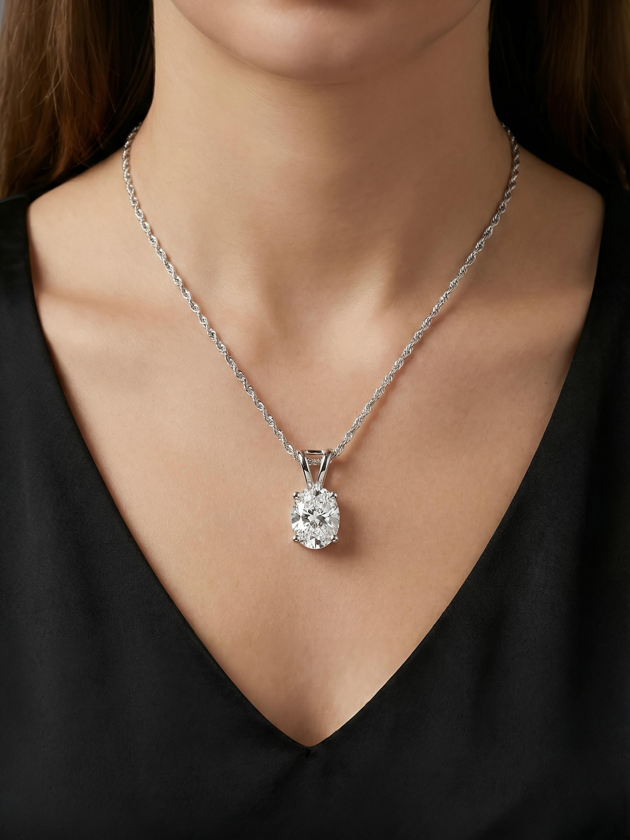 Sterling Silver Small Round Solitaire Pendant