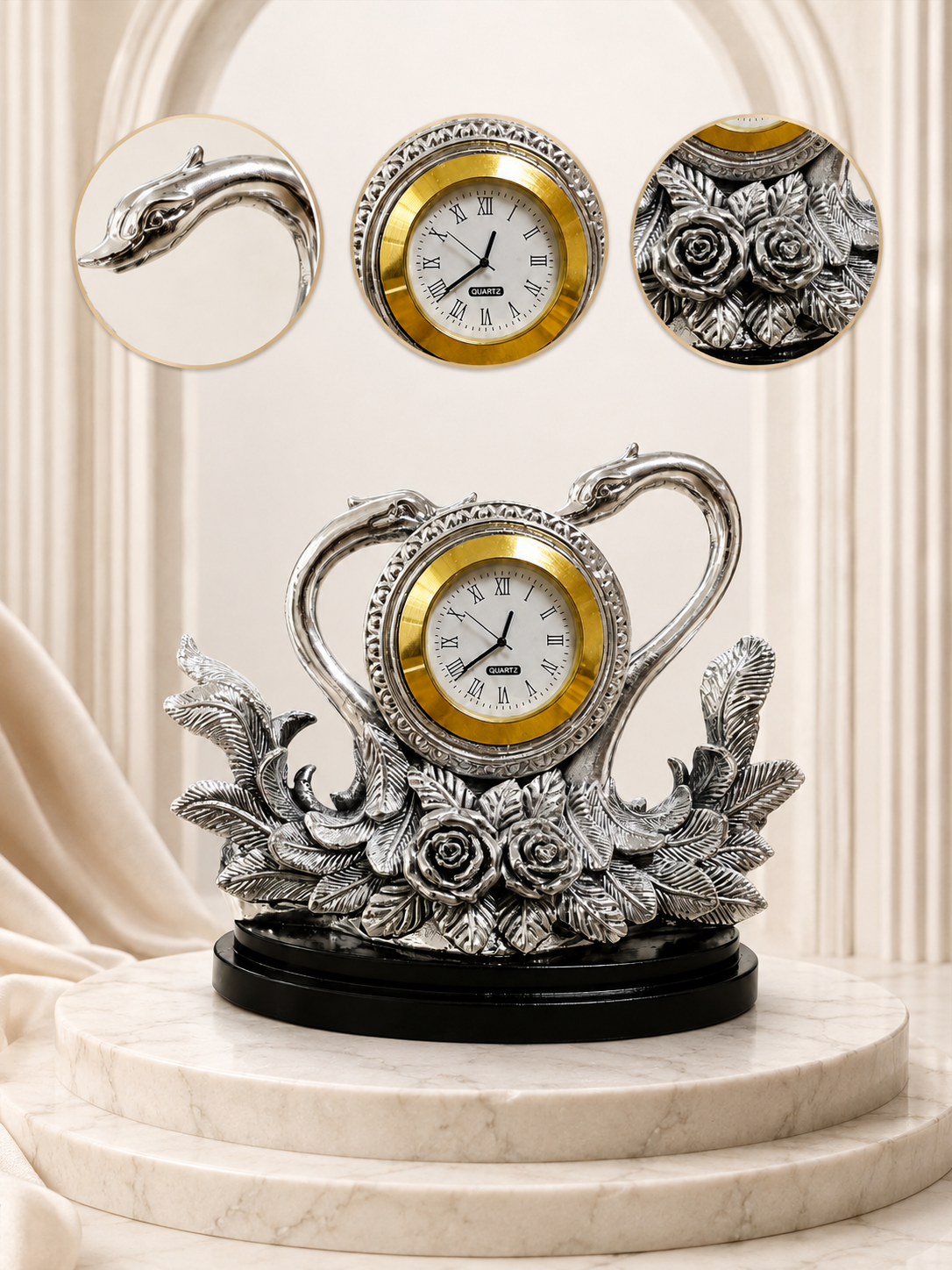 Pure 999 Antique Finish Silver Peacock Watch
