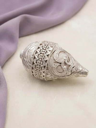 Pure 999 Antique Finish Silver Nariyal/ Coconut with wooden base