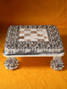 Pure 999 Silver Mother of Pearl Antique Finish Chowki