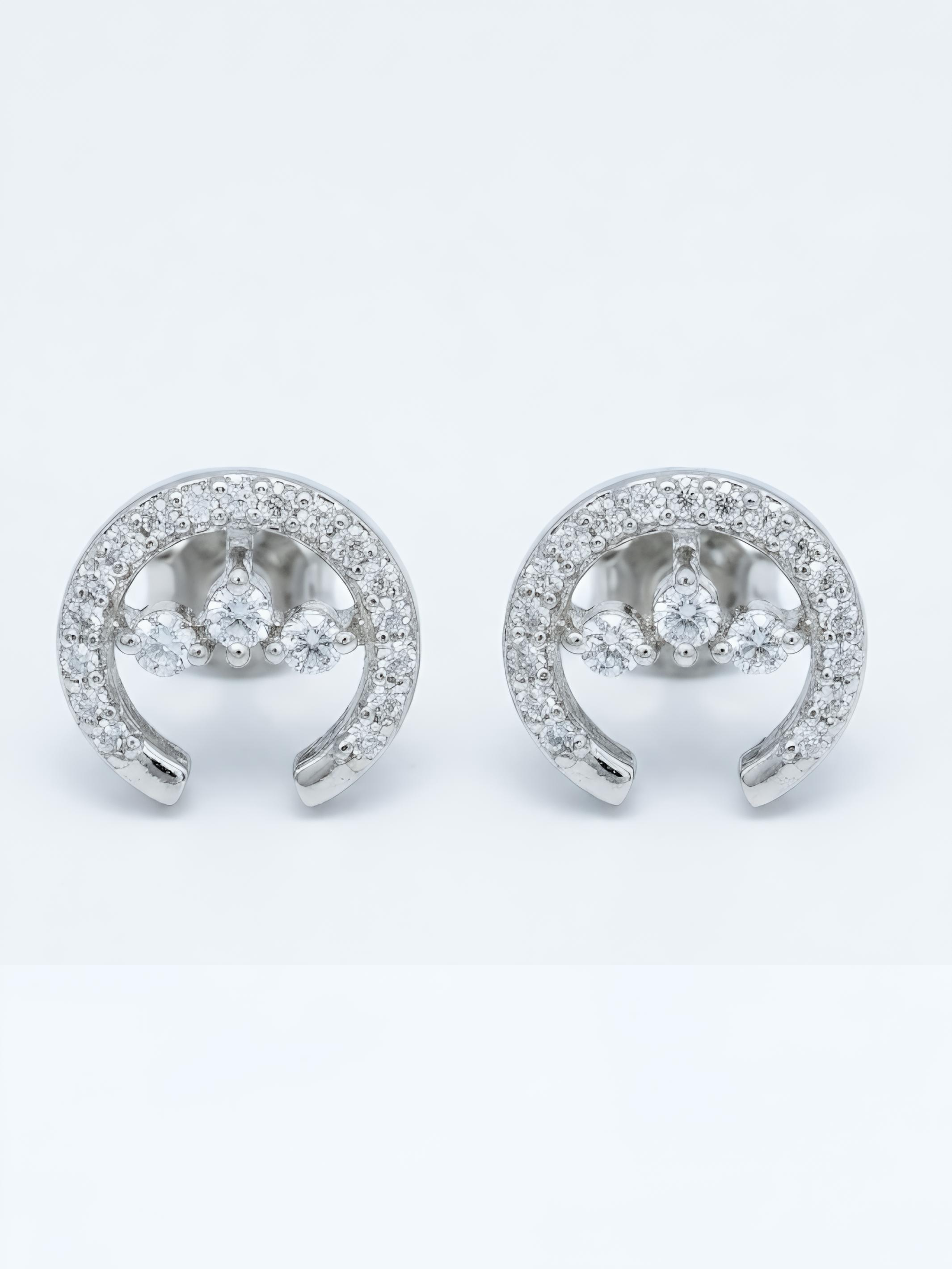 Horseshoe Shaped Pure Silver Earring