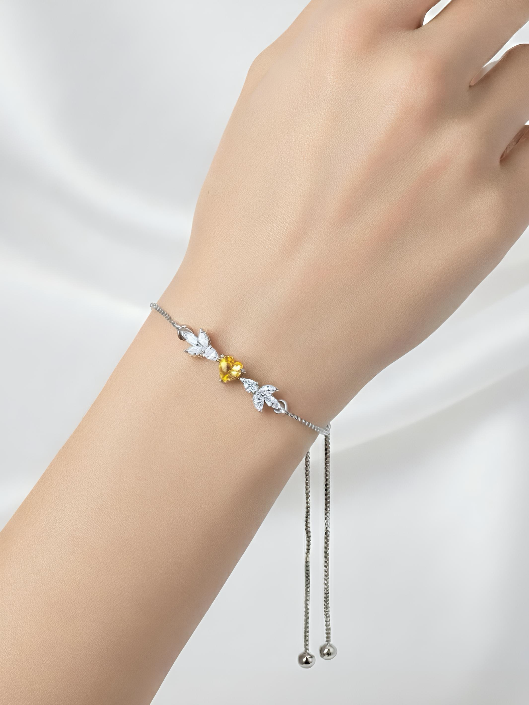 Yellow Bits of Bloom Pure Silver Bracelet