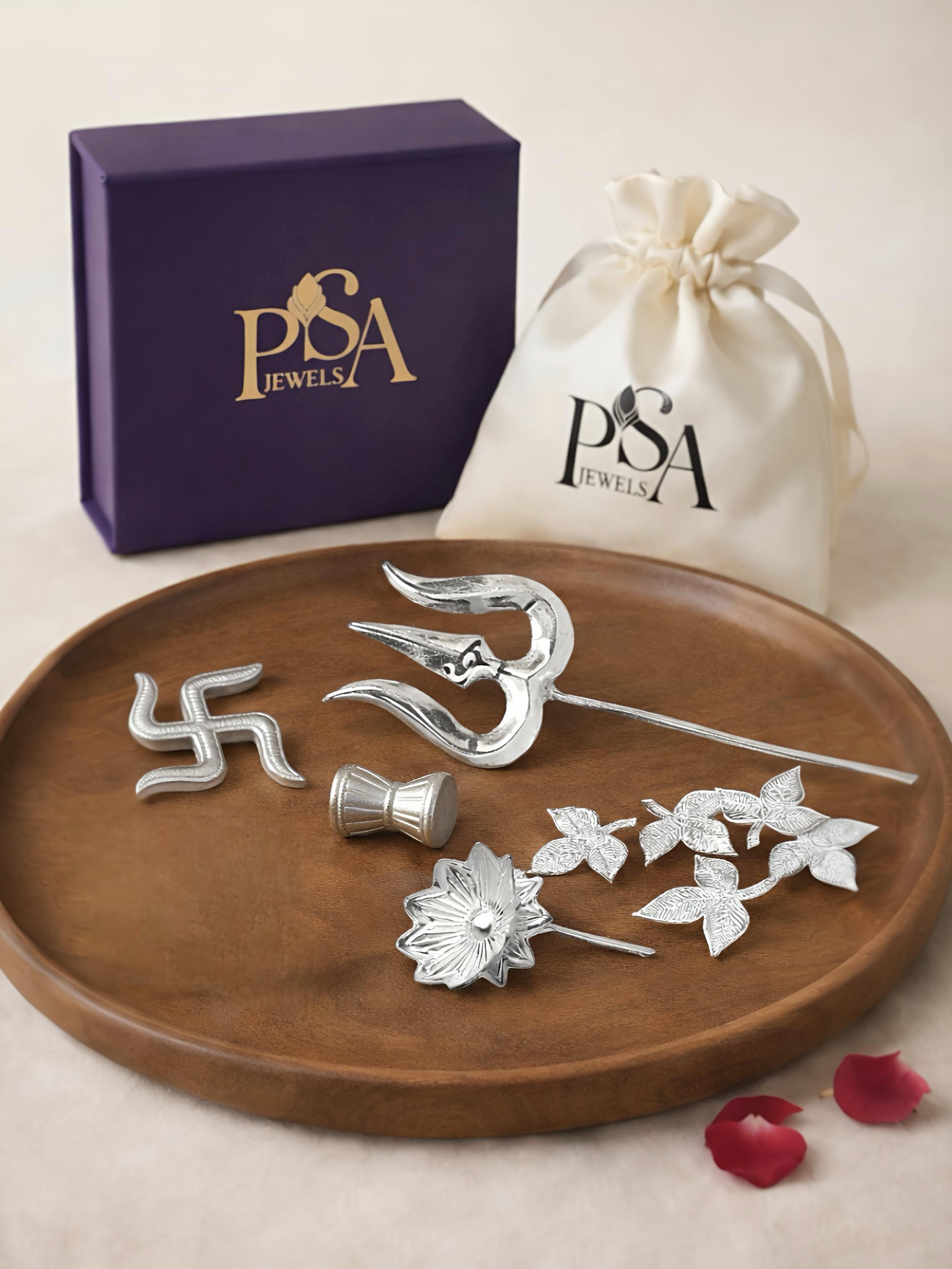 Shivji Pujan Special Mini Pure Silver Hamper / Gift Box