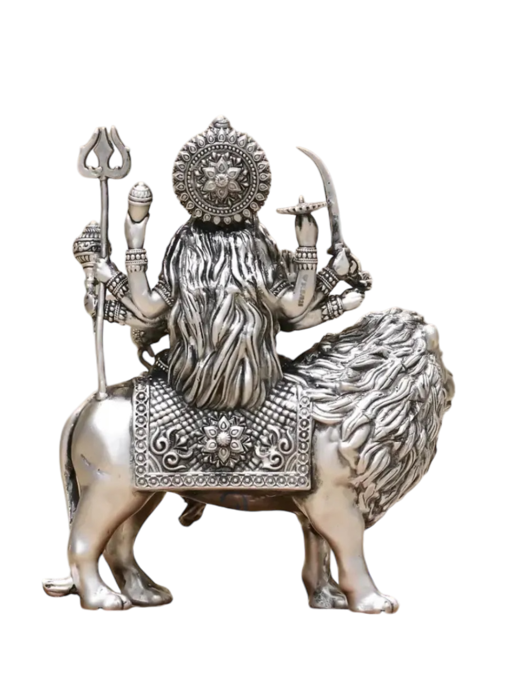 Pure Silver Antique Finish Durga Maa Idol