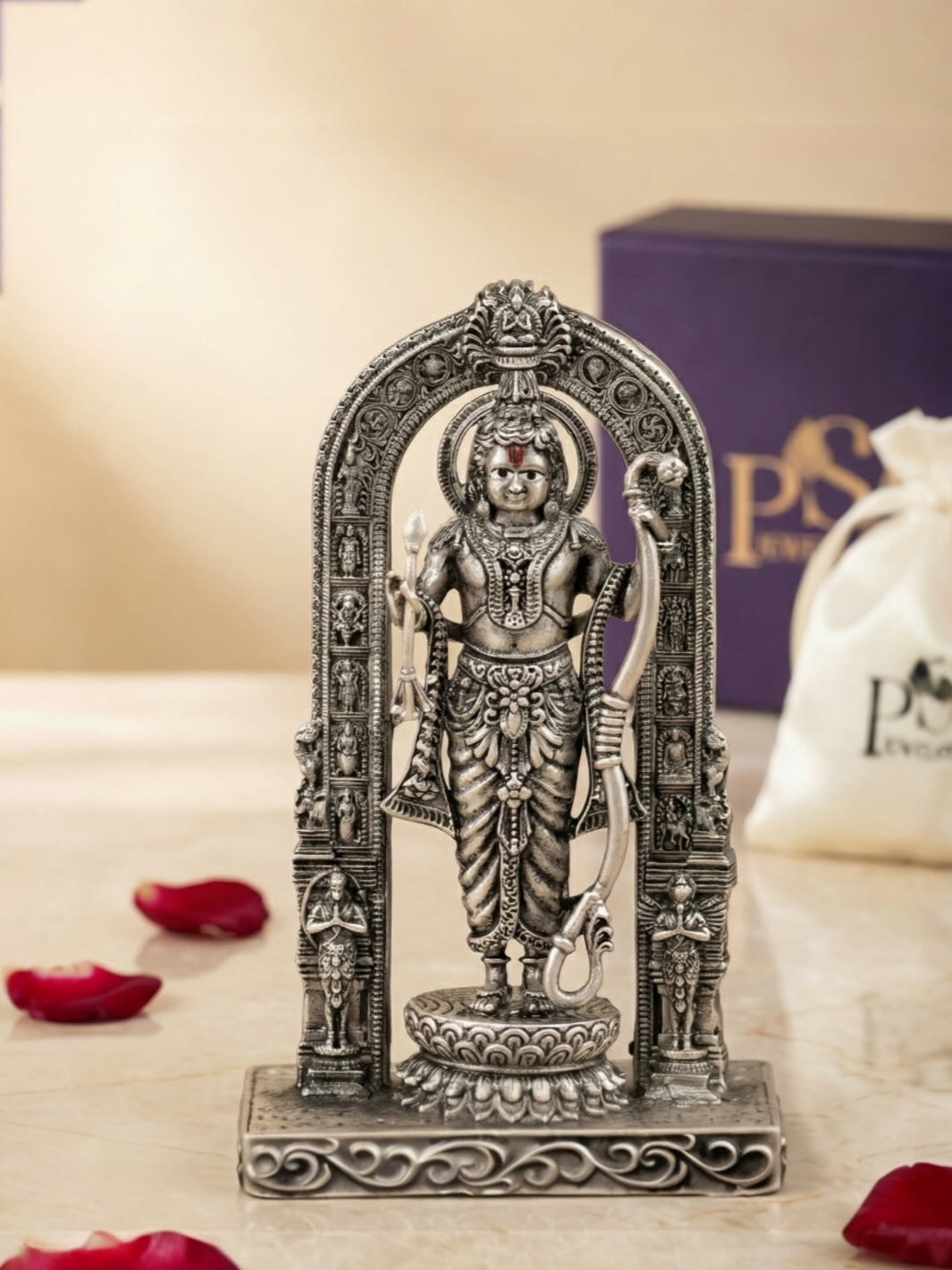 Shree Ram Lalla Antique Finish Pure Silver Idol