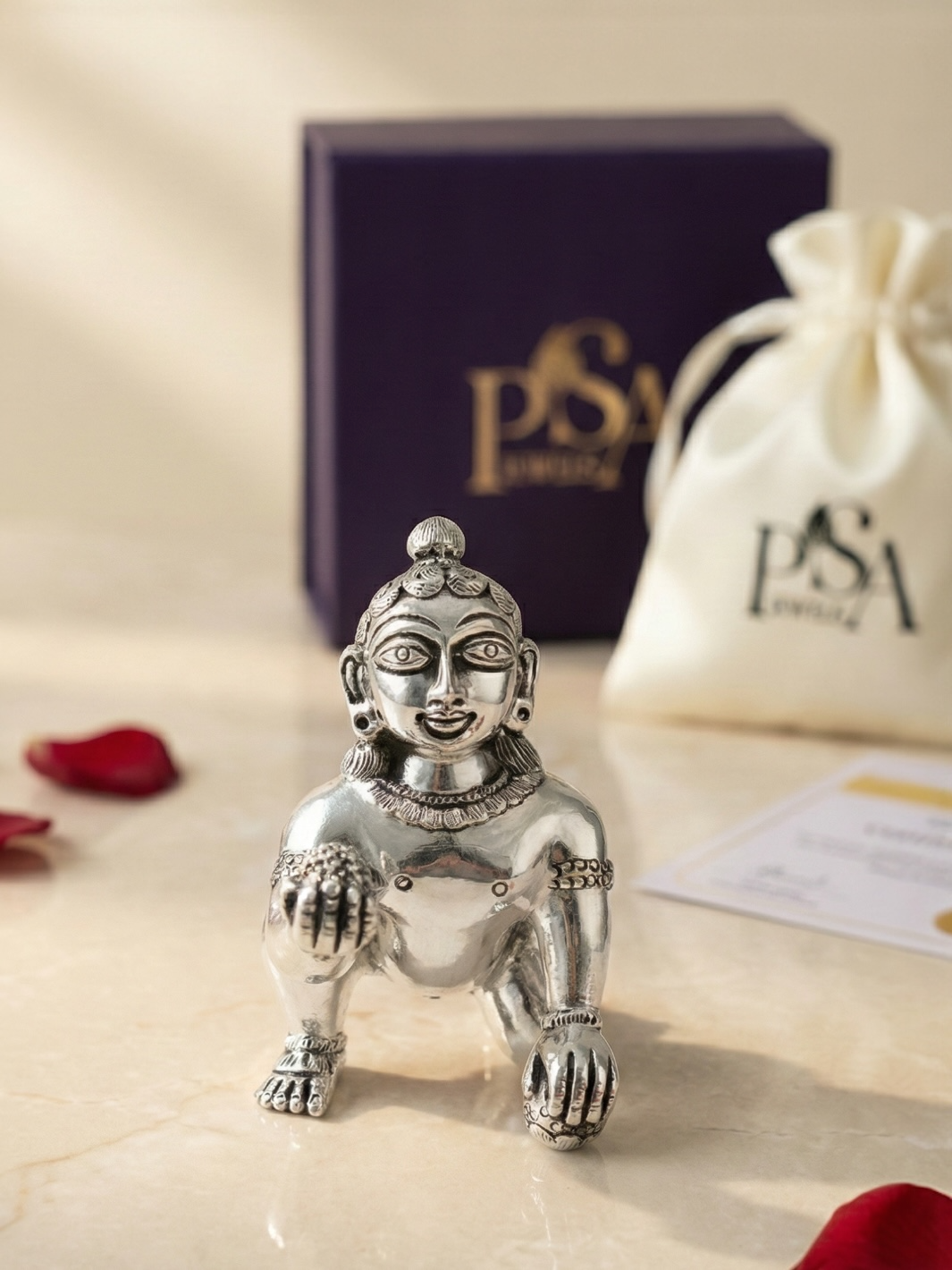 Pure Silver Ladoo Gopal Krishna Idol