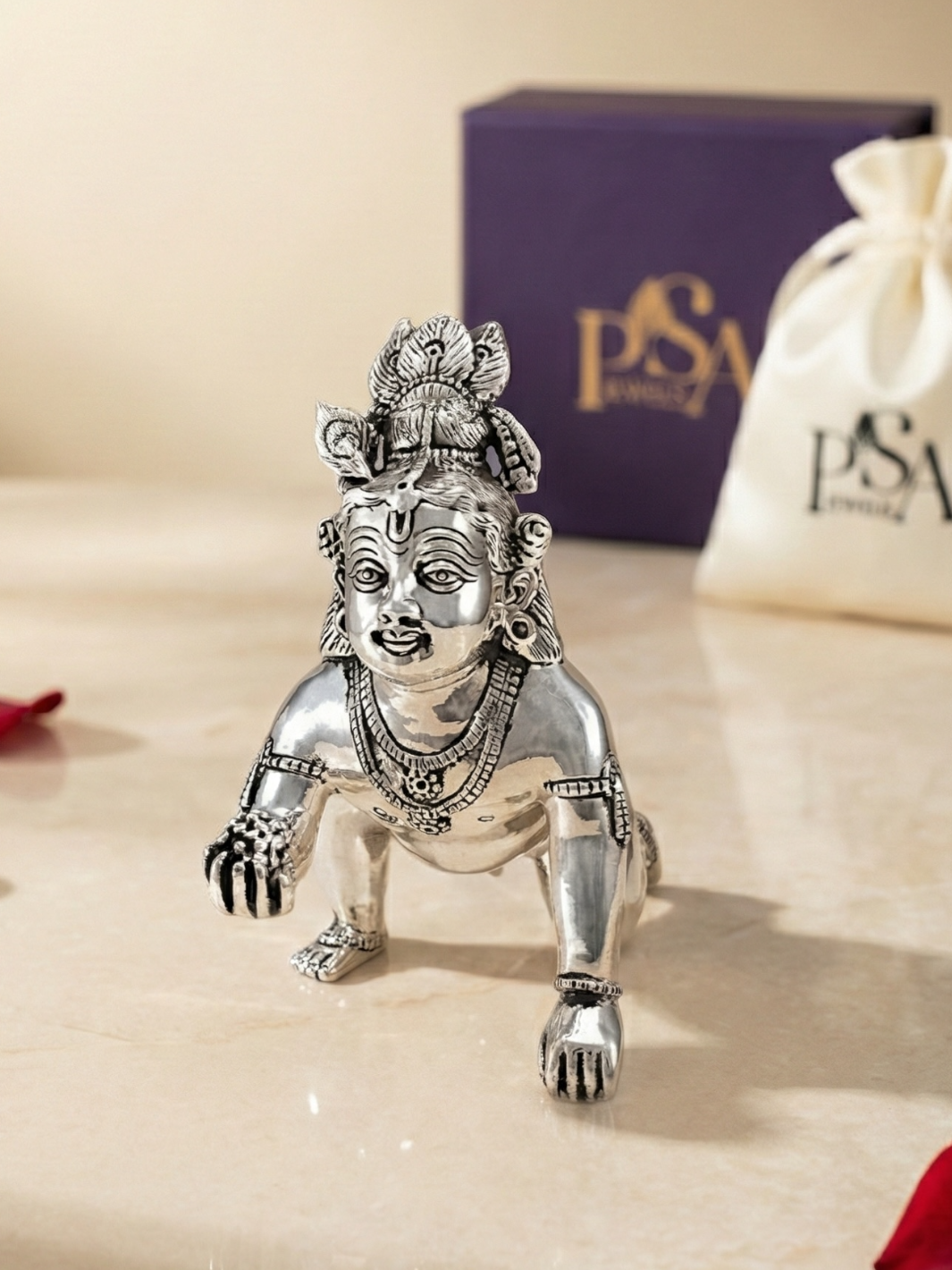 Pure Silver Bal Gopal Krishna Idol