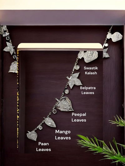 Pure Silver Antique Wall Door Hanging Bandhanwar Toran