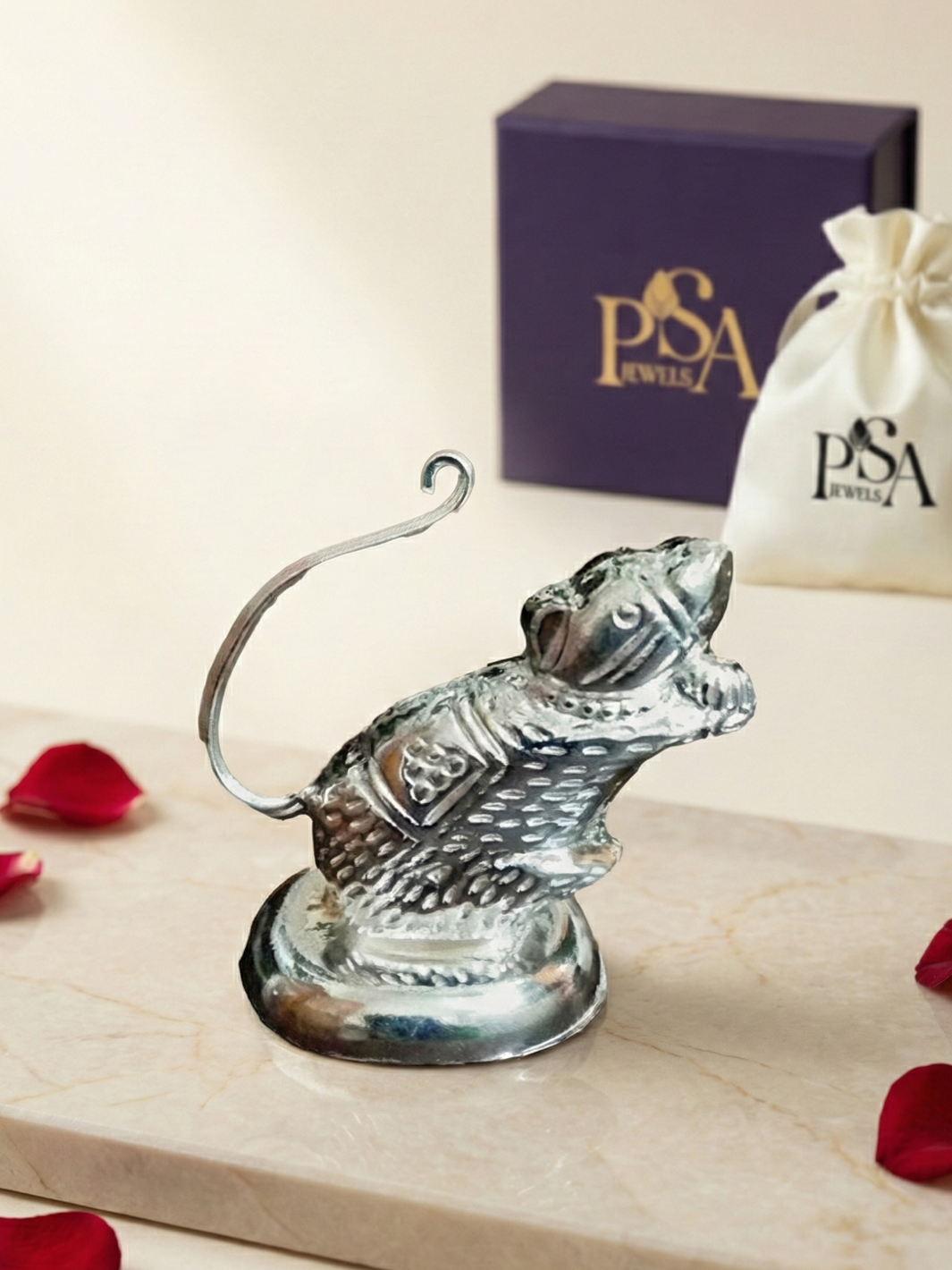 Pure Silver Chuha/Mushakraj Idol